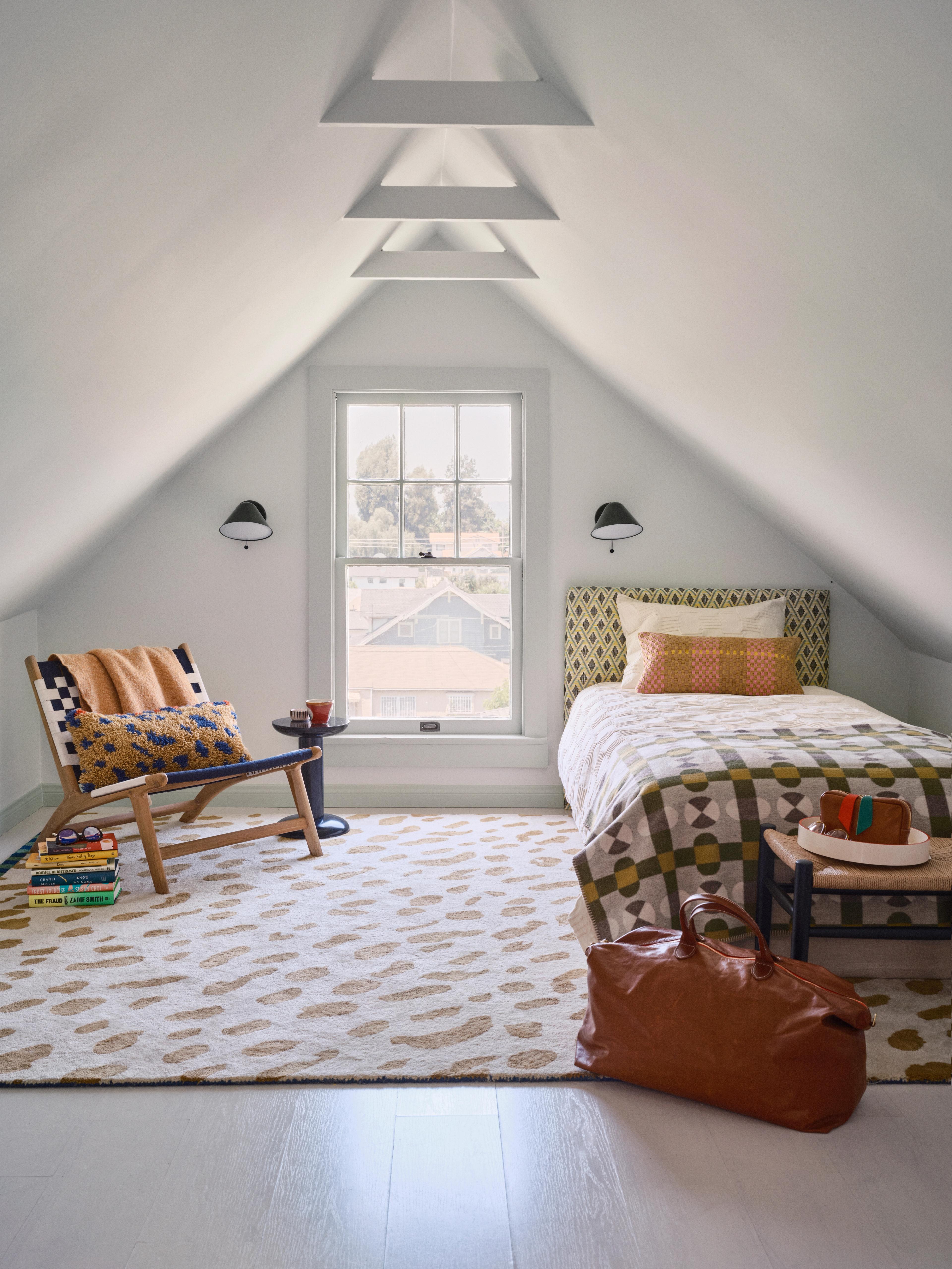 Bedroom outfitted with Clare V collection
