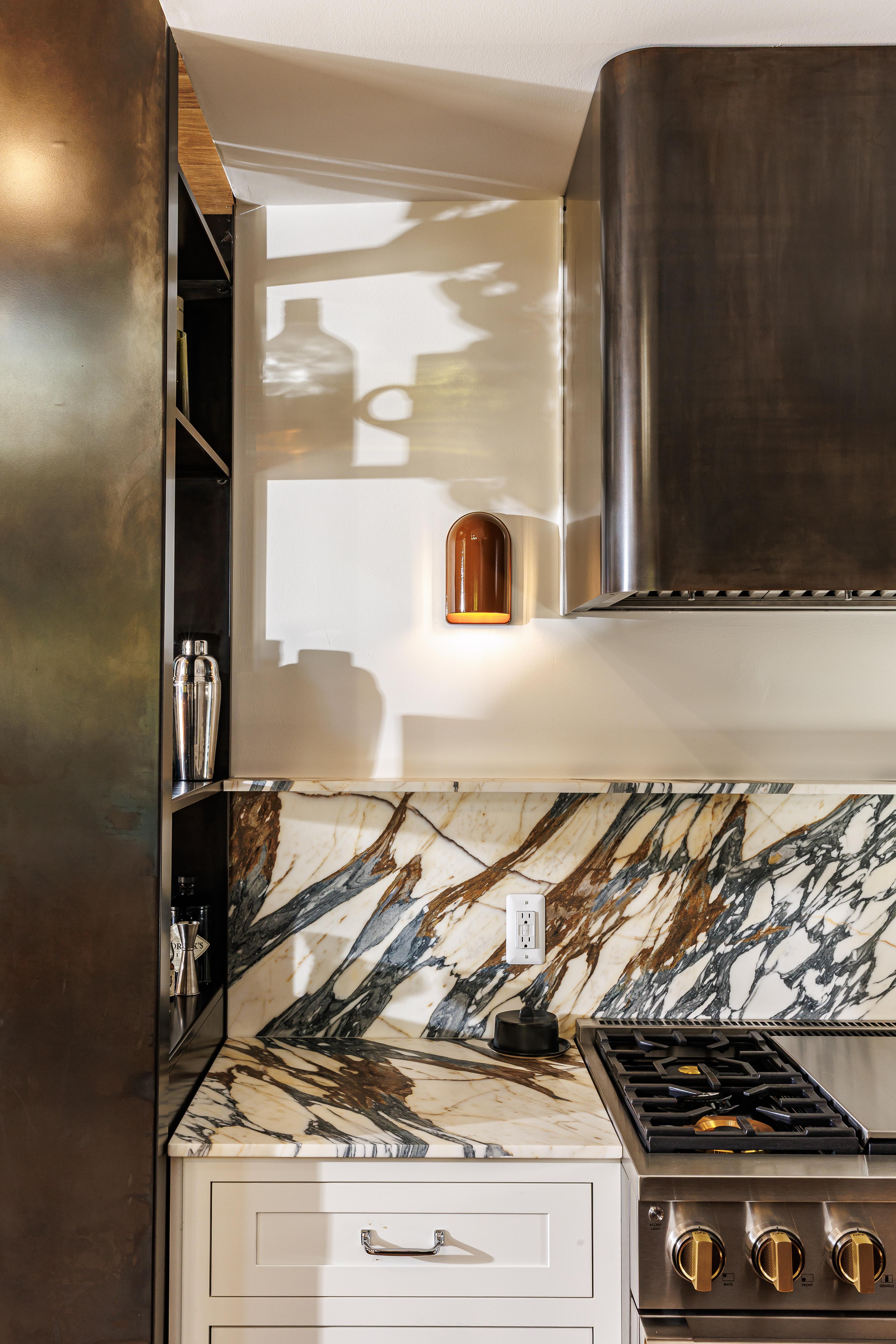 Kitchen with marble counter