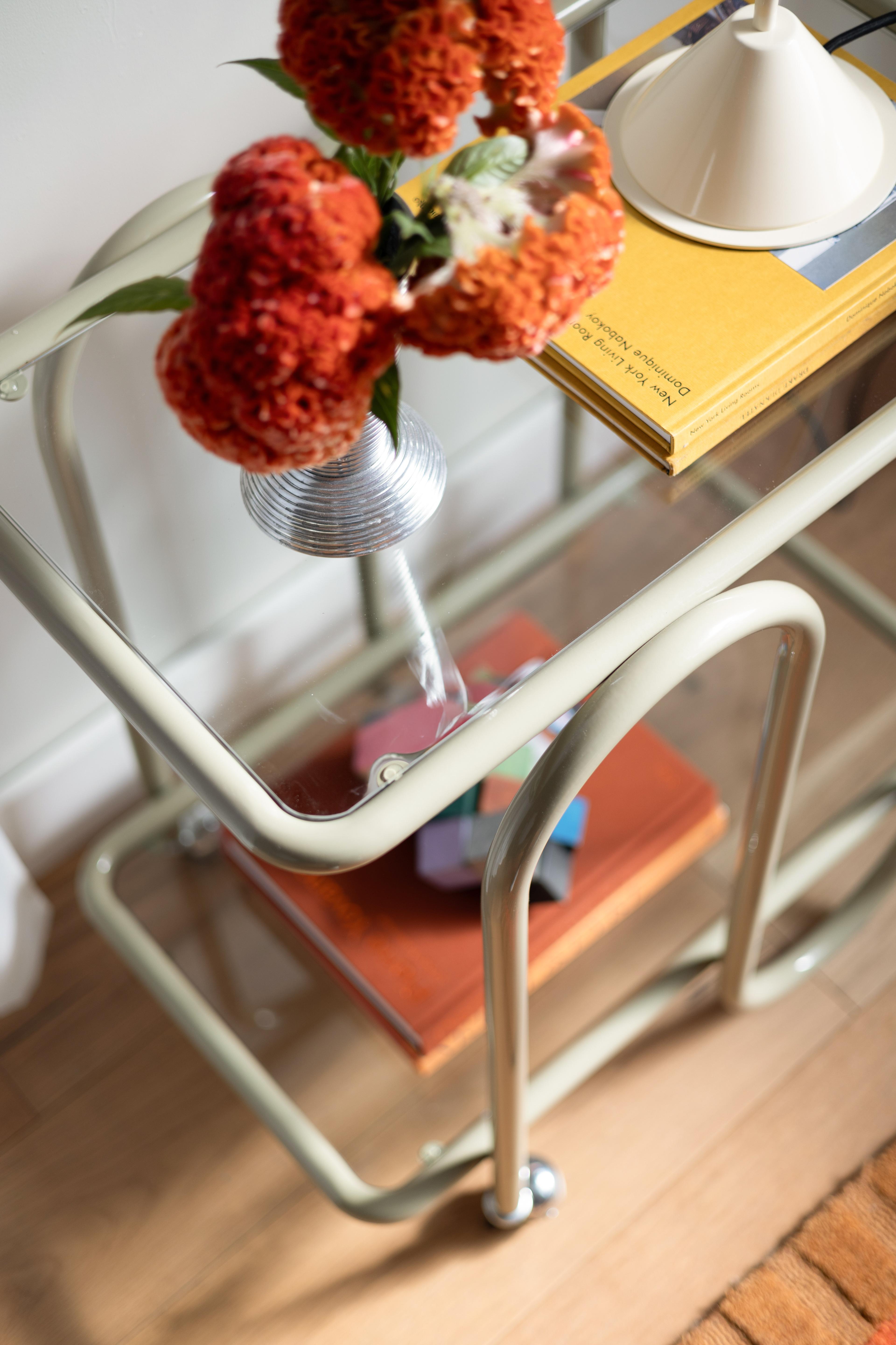 Styled bar cart.