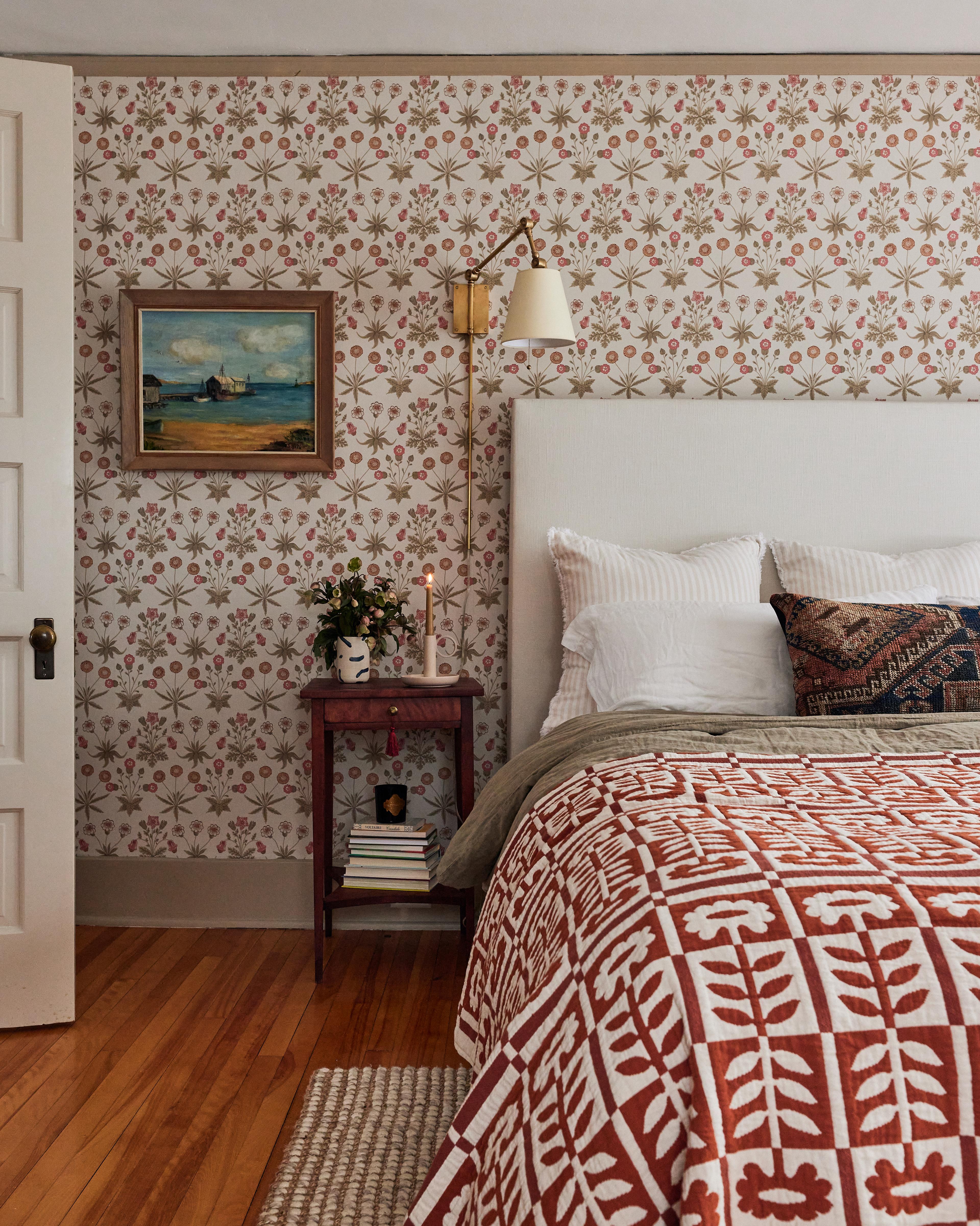 Floral bedroom.