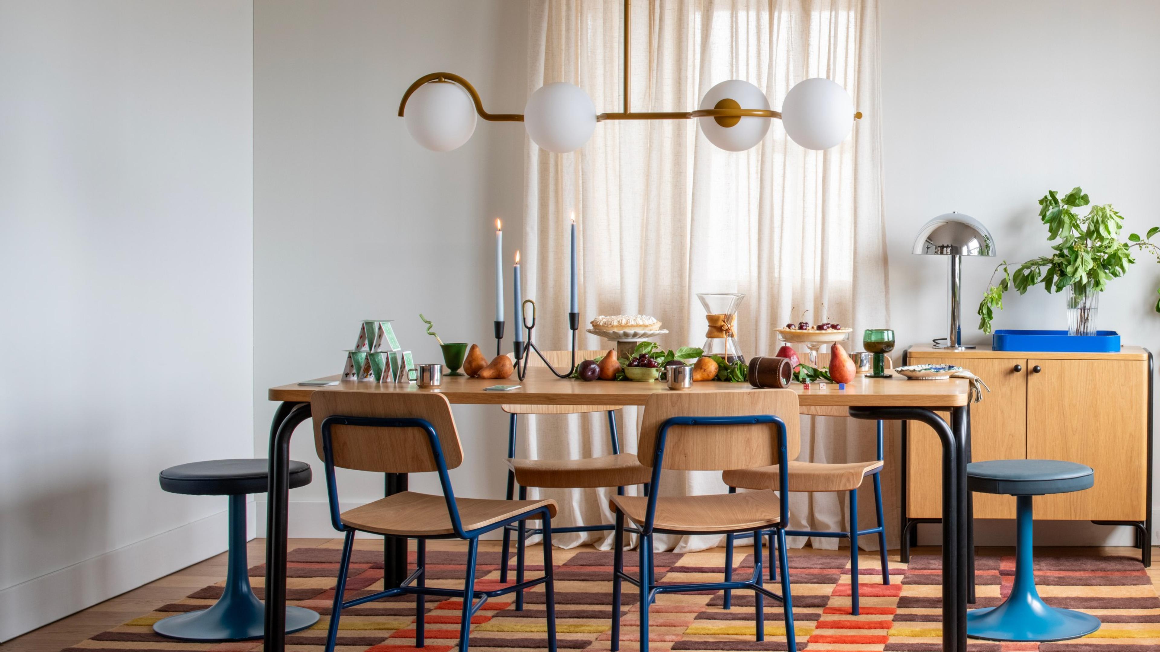 Colorful Dining Room with Forma Table and Cole Dining Chairs