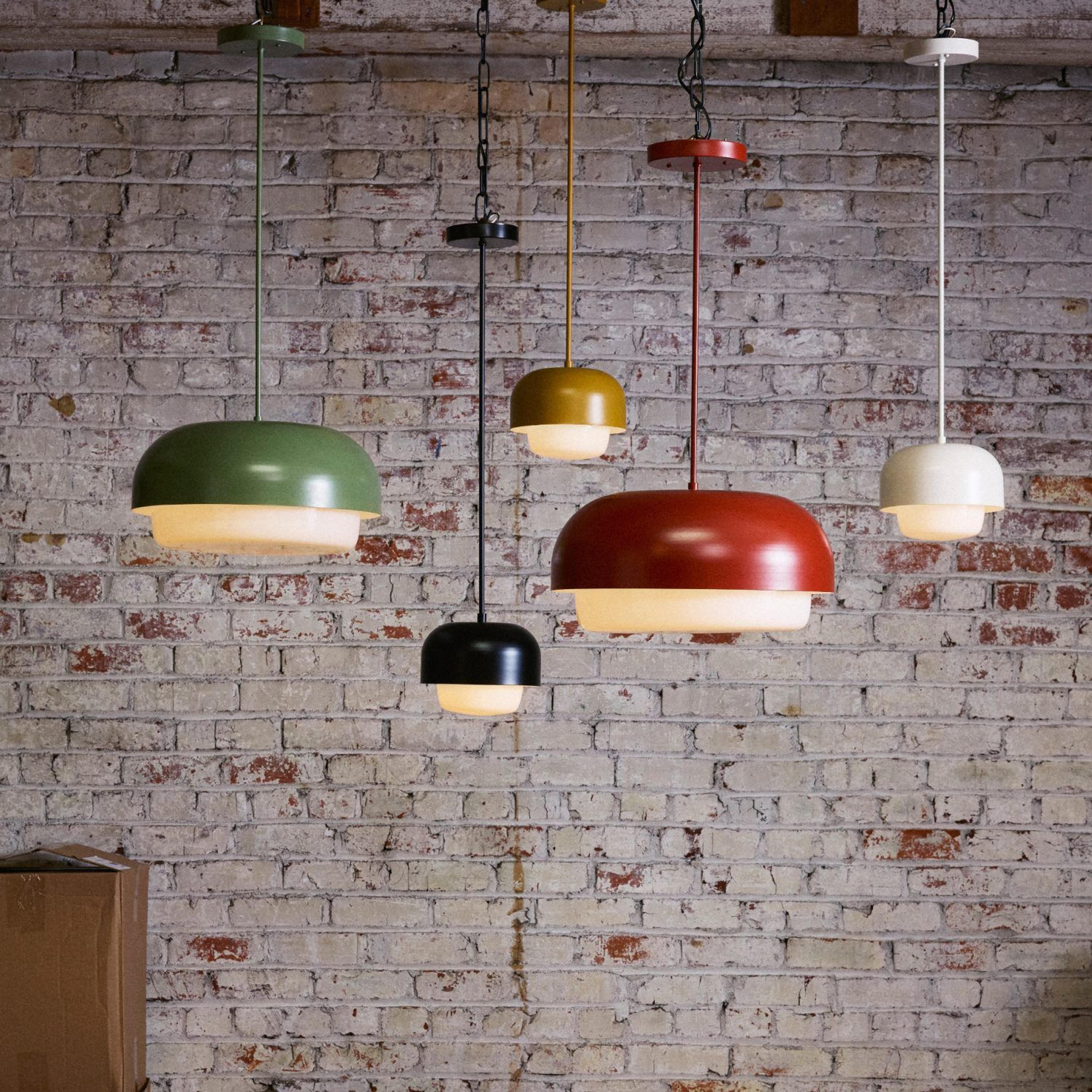 Ray pendants hanging in factory