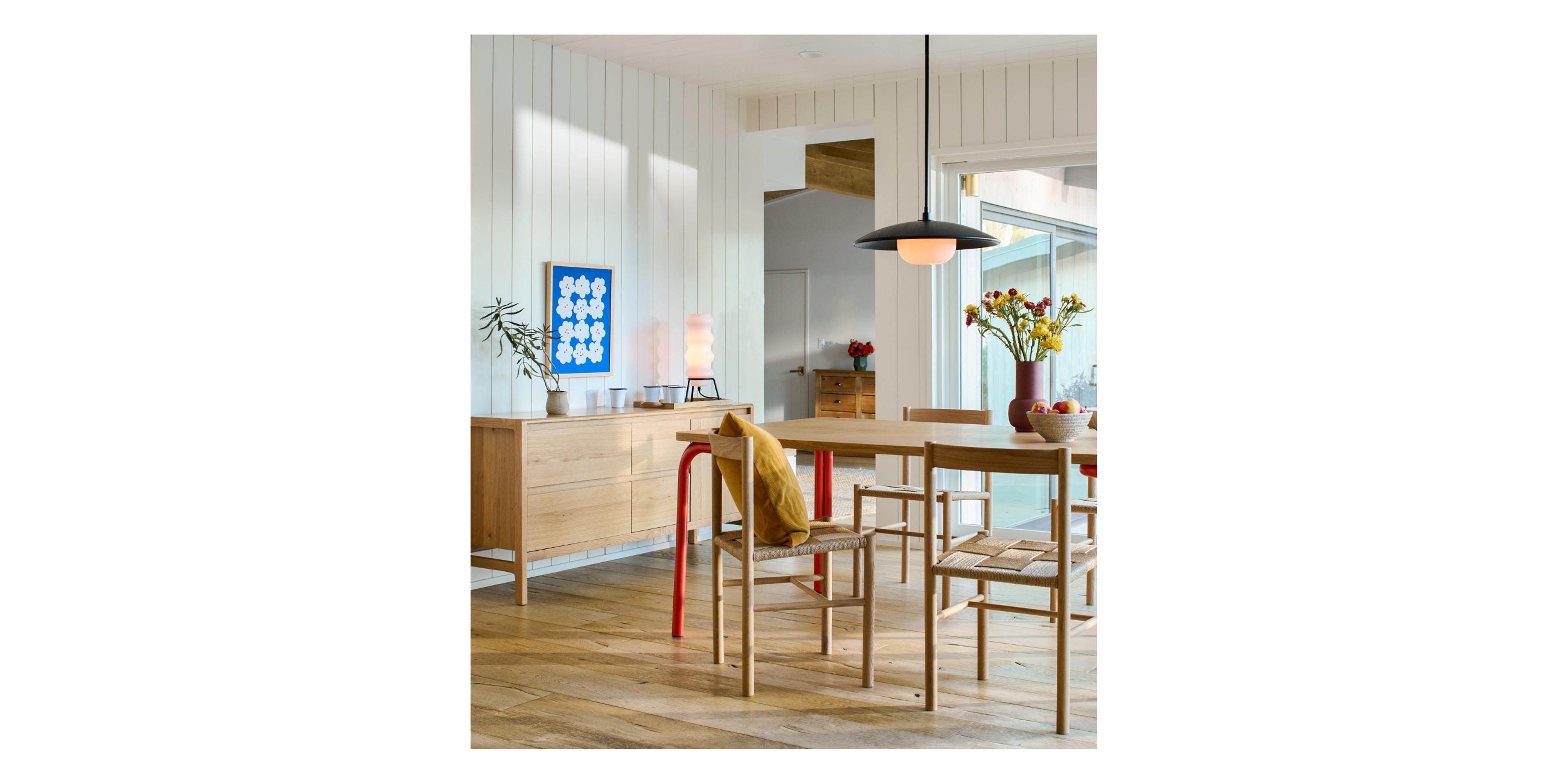 dining room with dimmed overhead and accent lighting