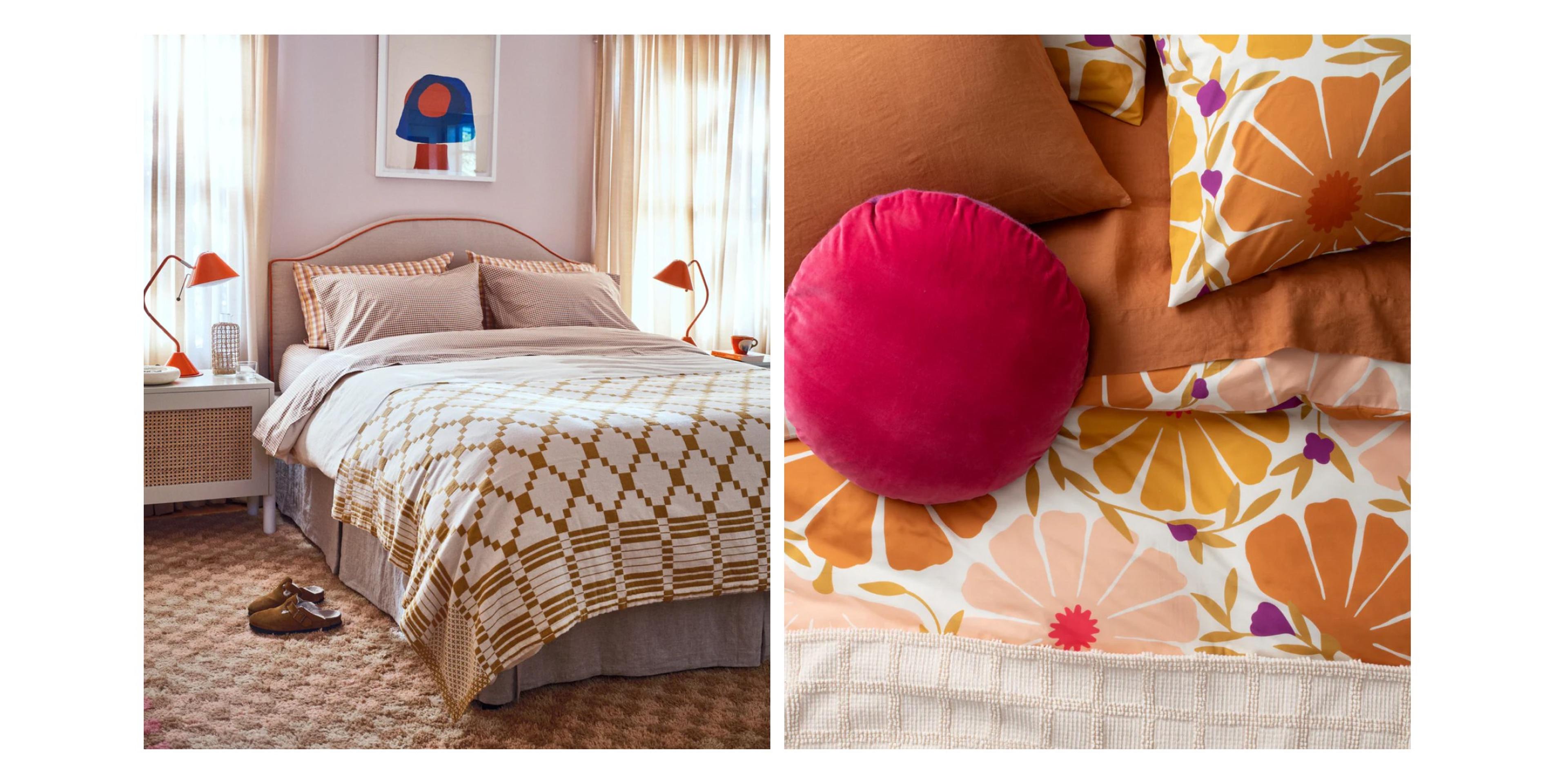 Colorful bedding.