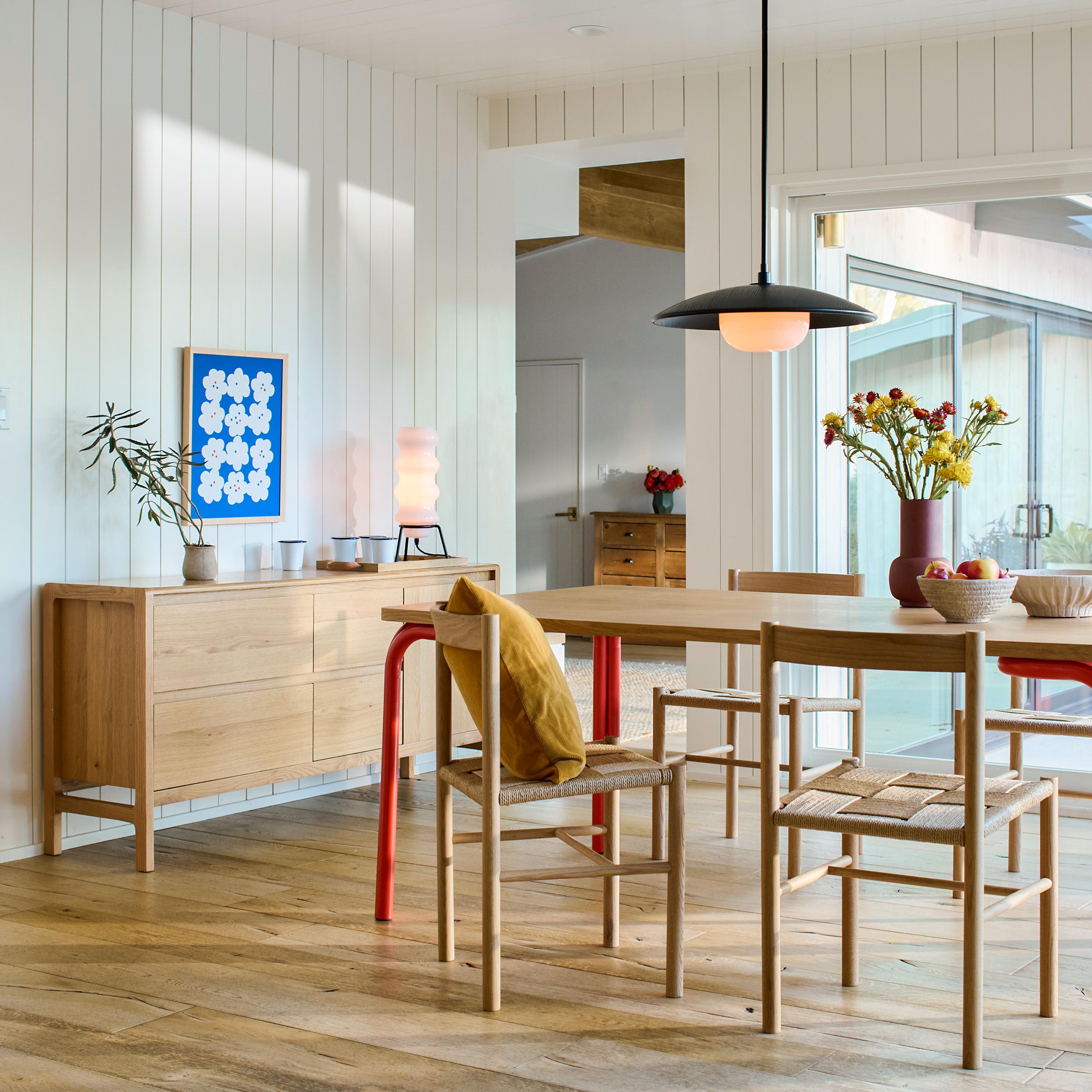 Dining room with sideboard.