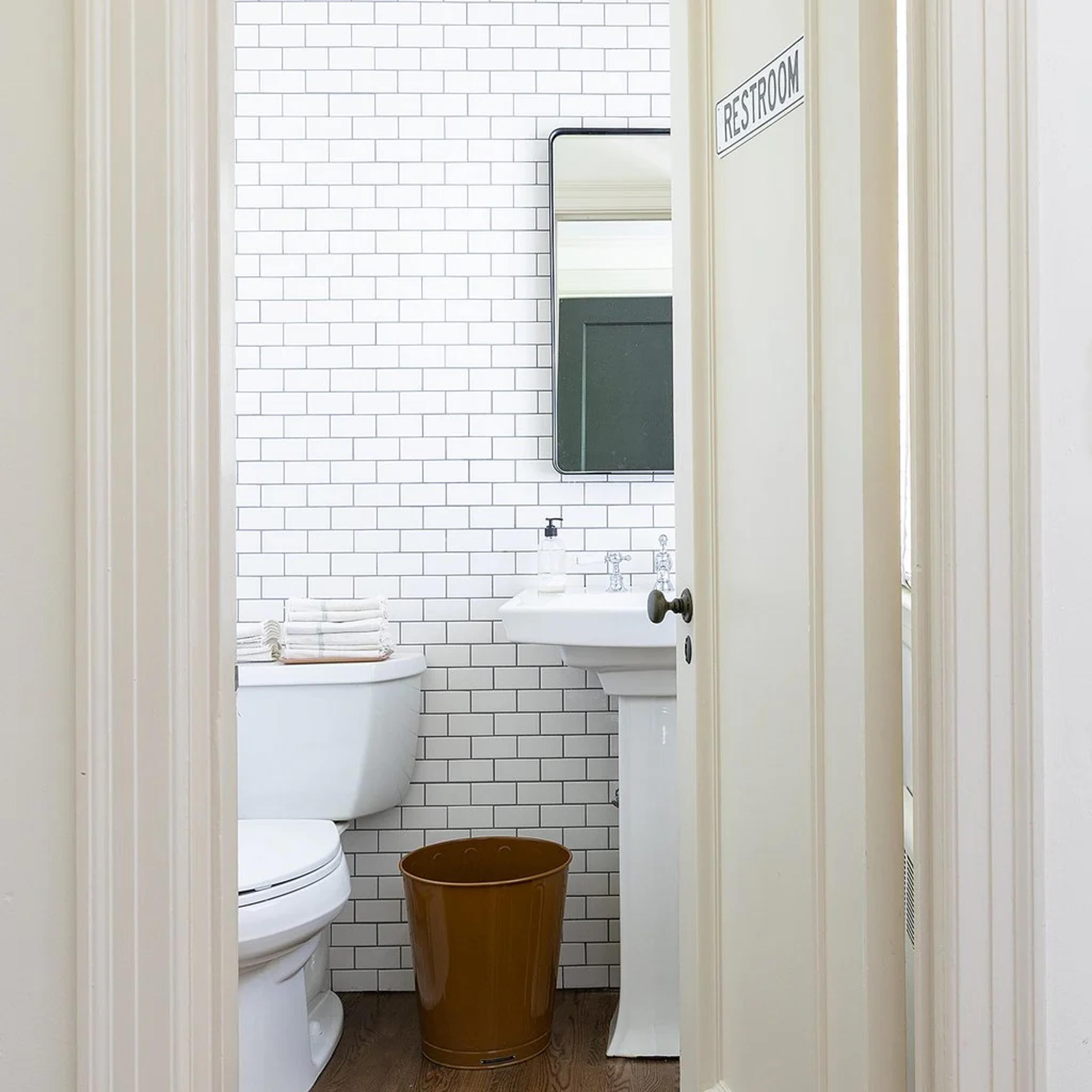 Bathroom mirror.