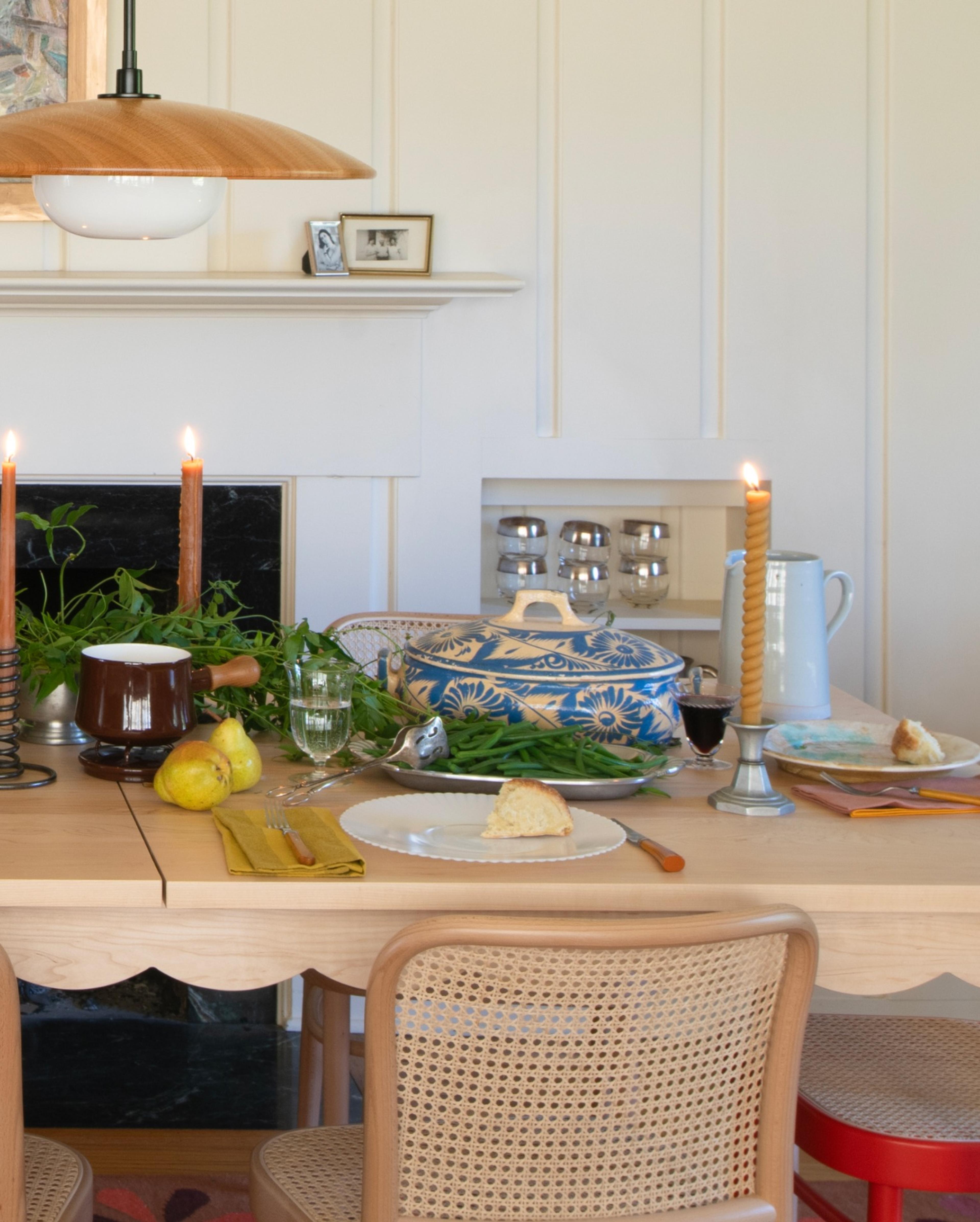 Dining table set for a holiday meal