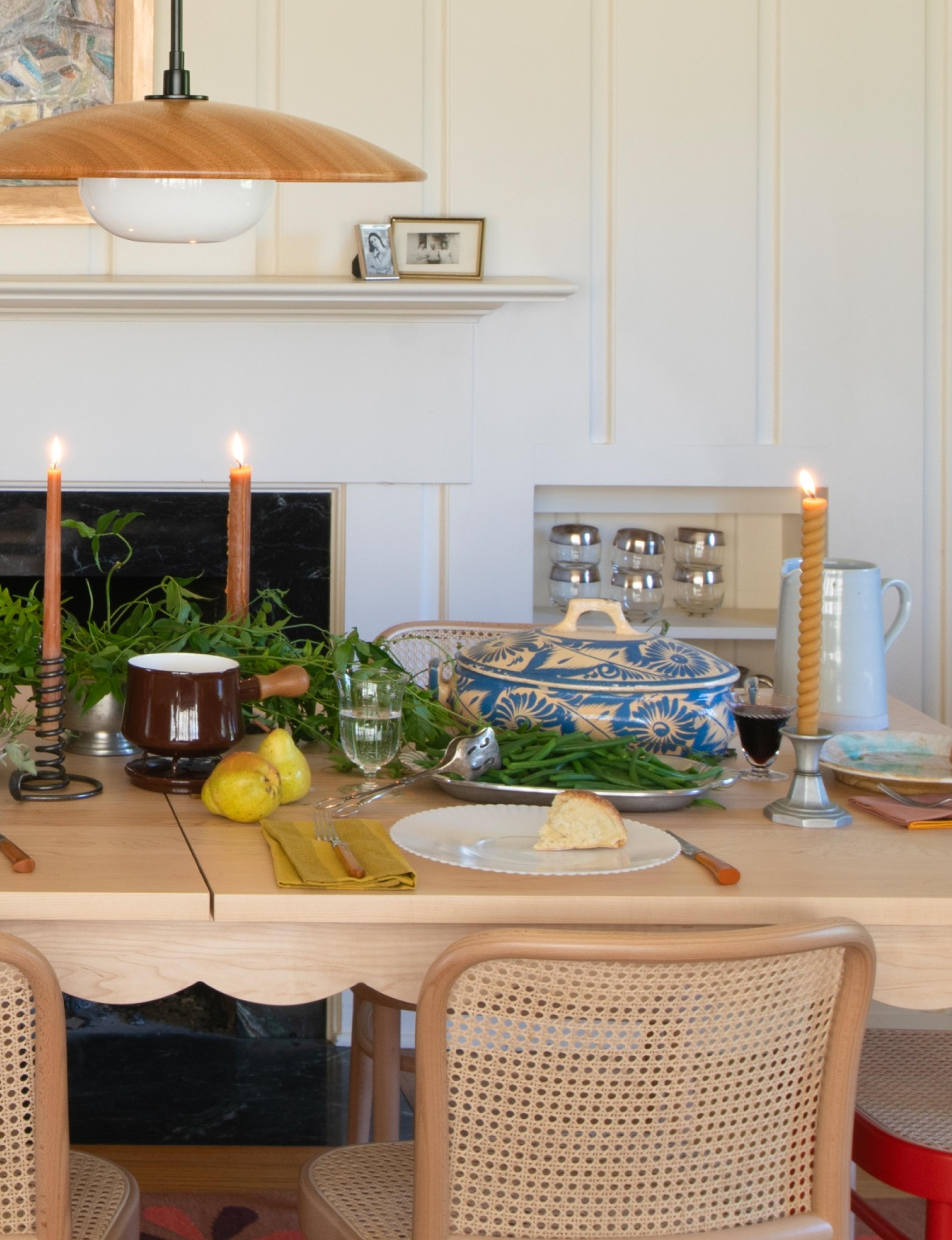 Dining table set for a holiday meal