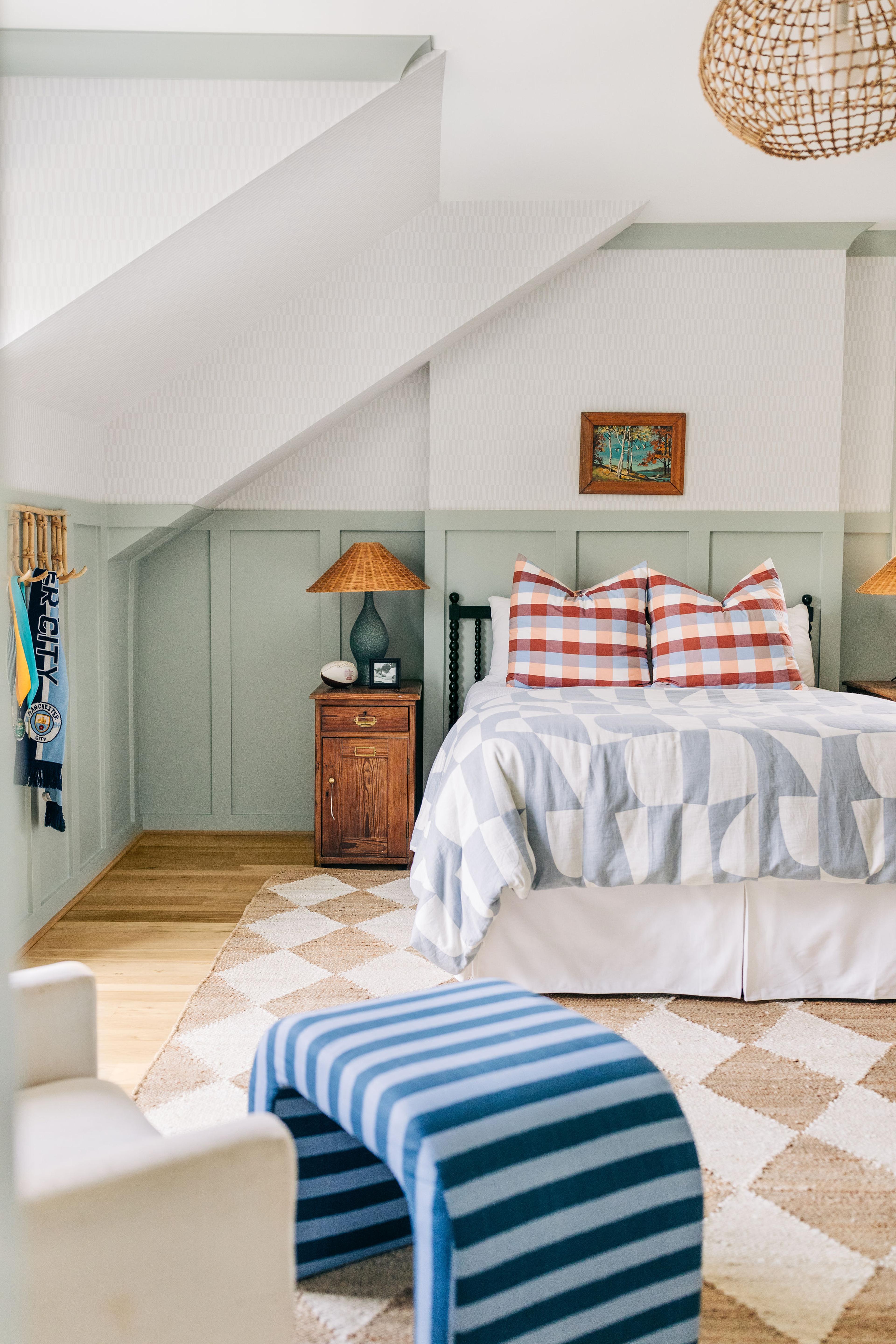 Cozy attic bedroom. 