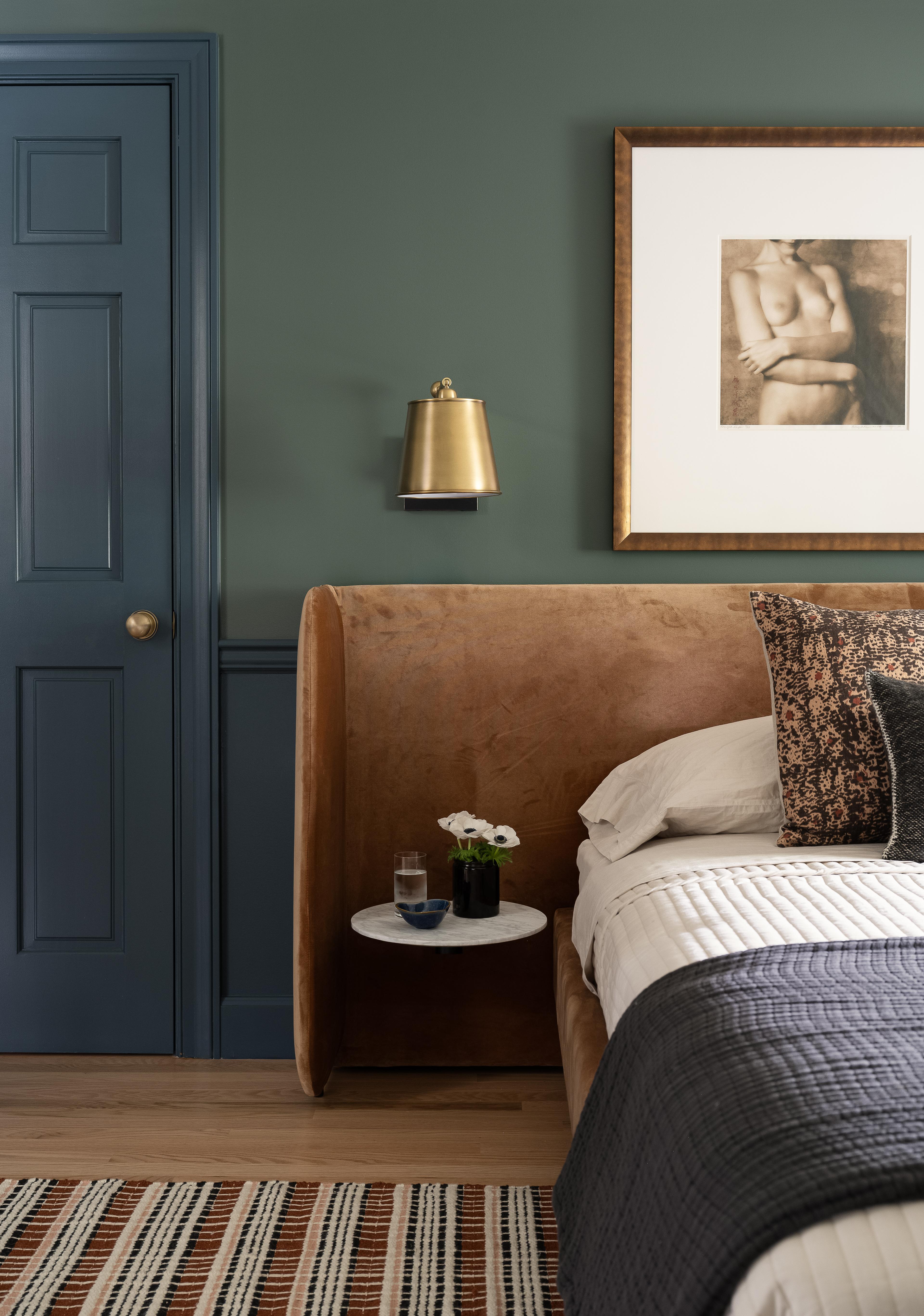bed and side table