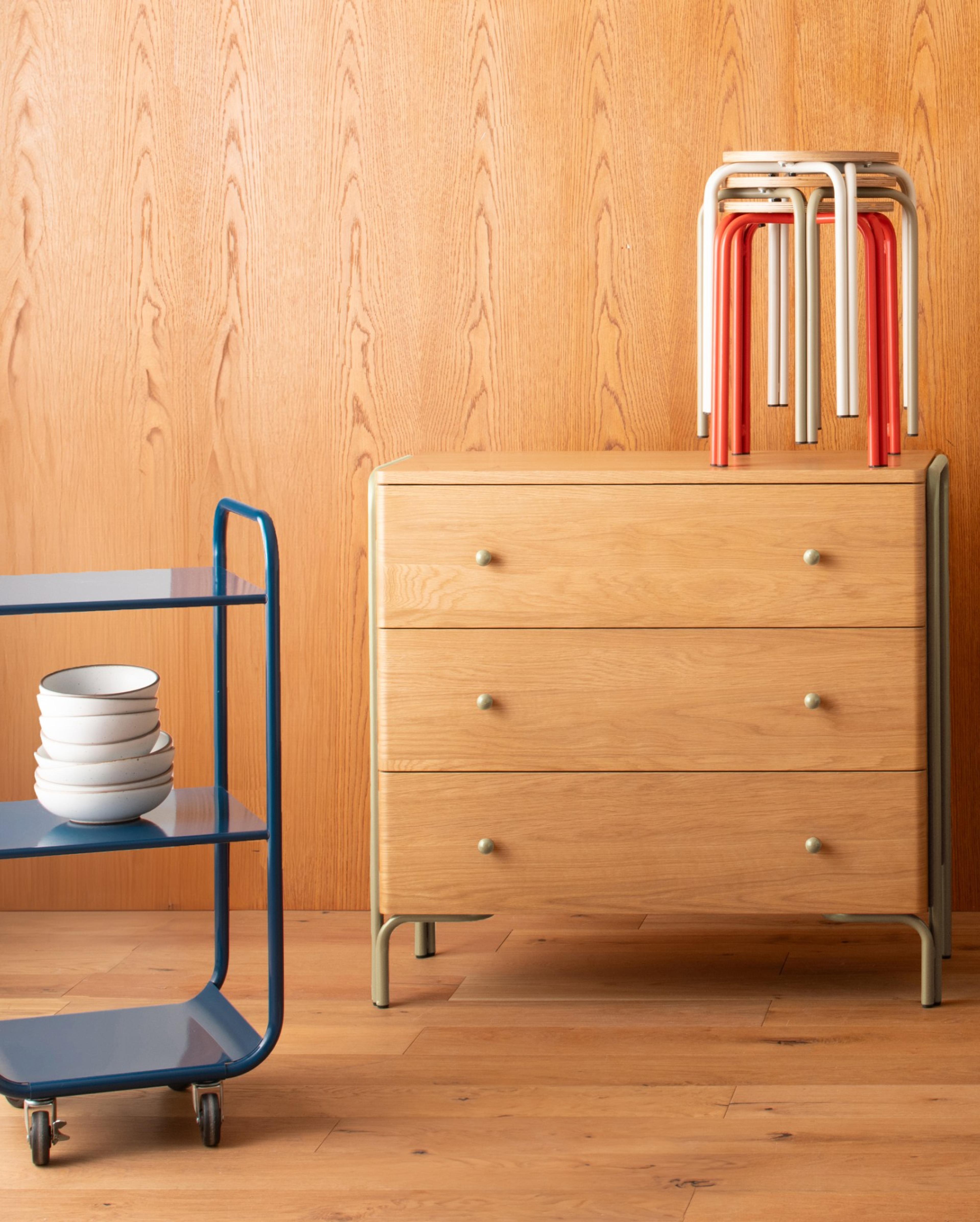 New Forma dresser and stool in a room