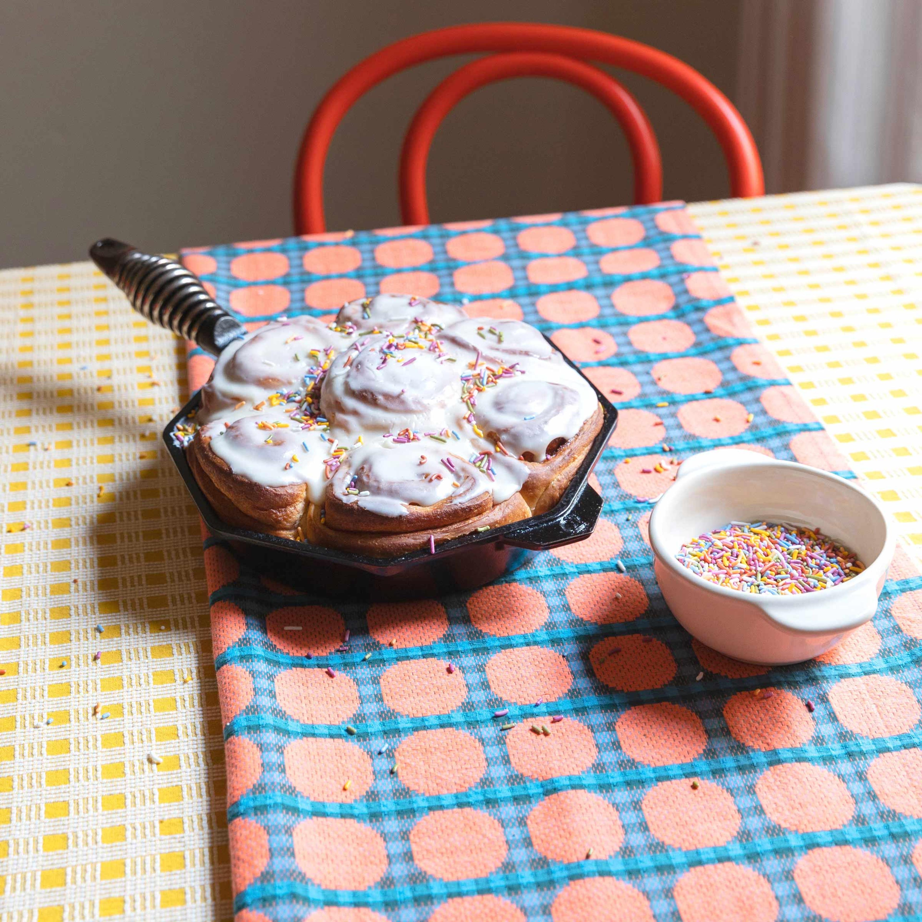 Confetti Cinnamon Rolls With Hummingbird High