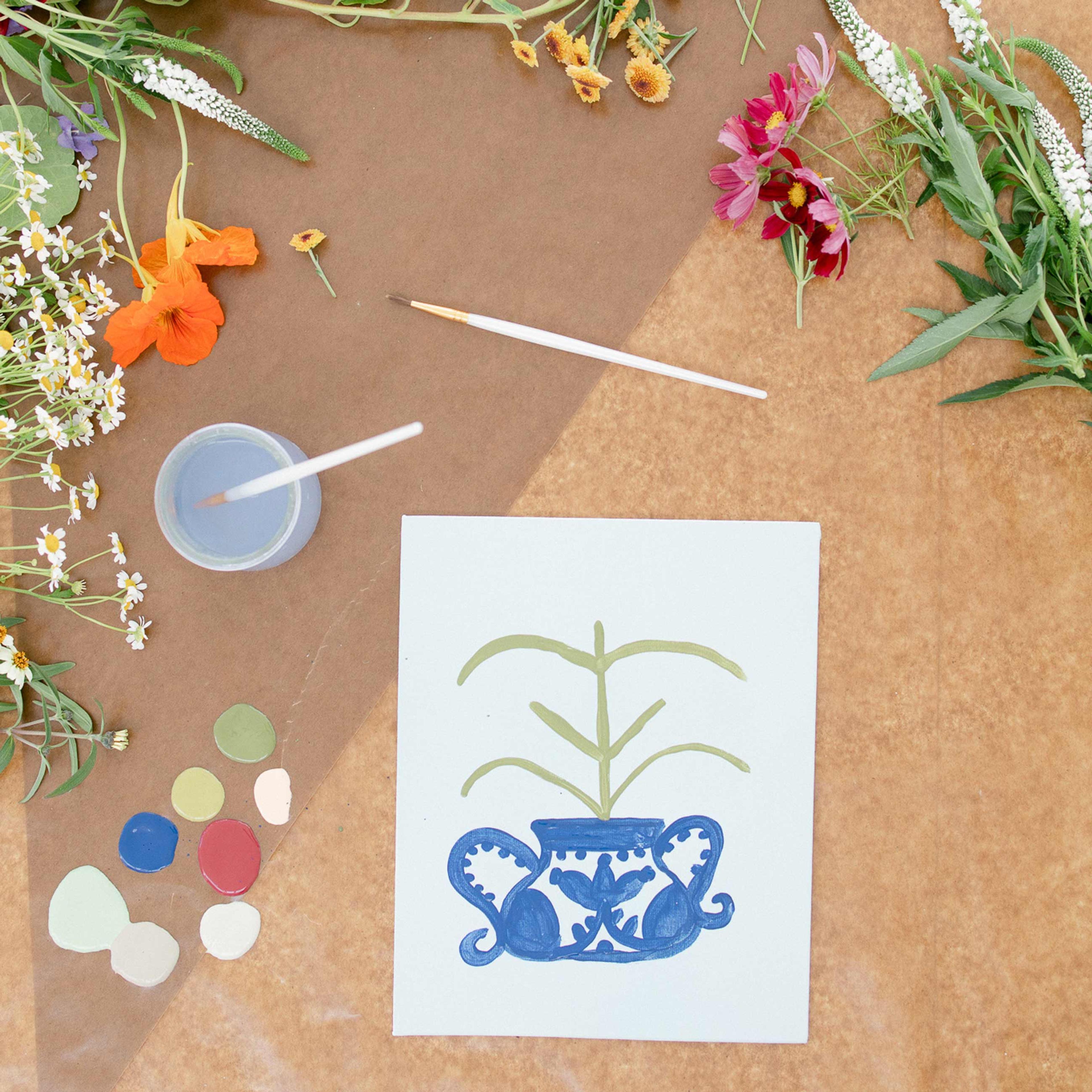 Easy Arts & Crafts: Flower Pressed Painting