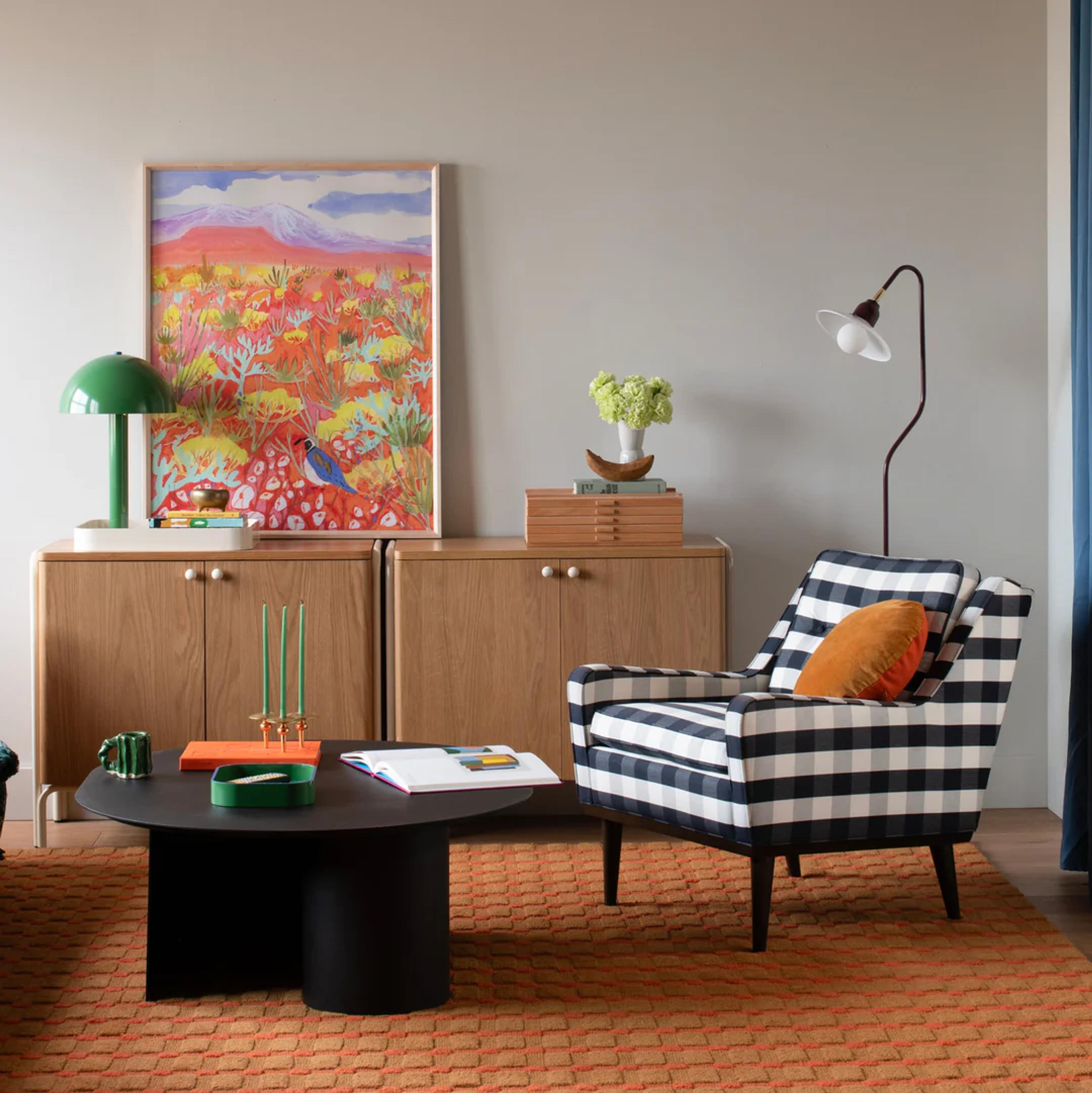 Layered living room.