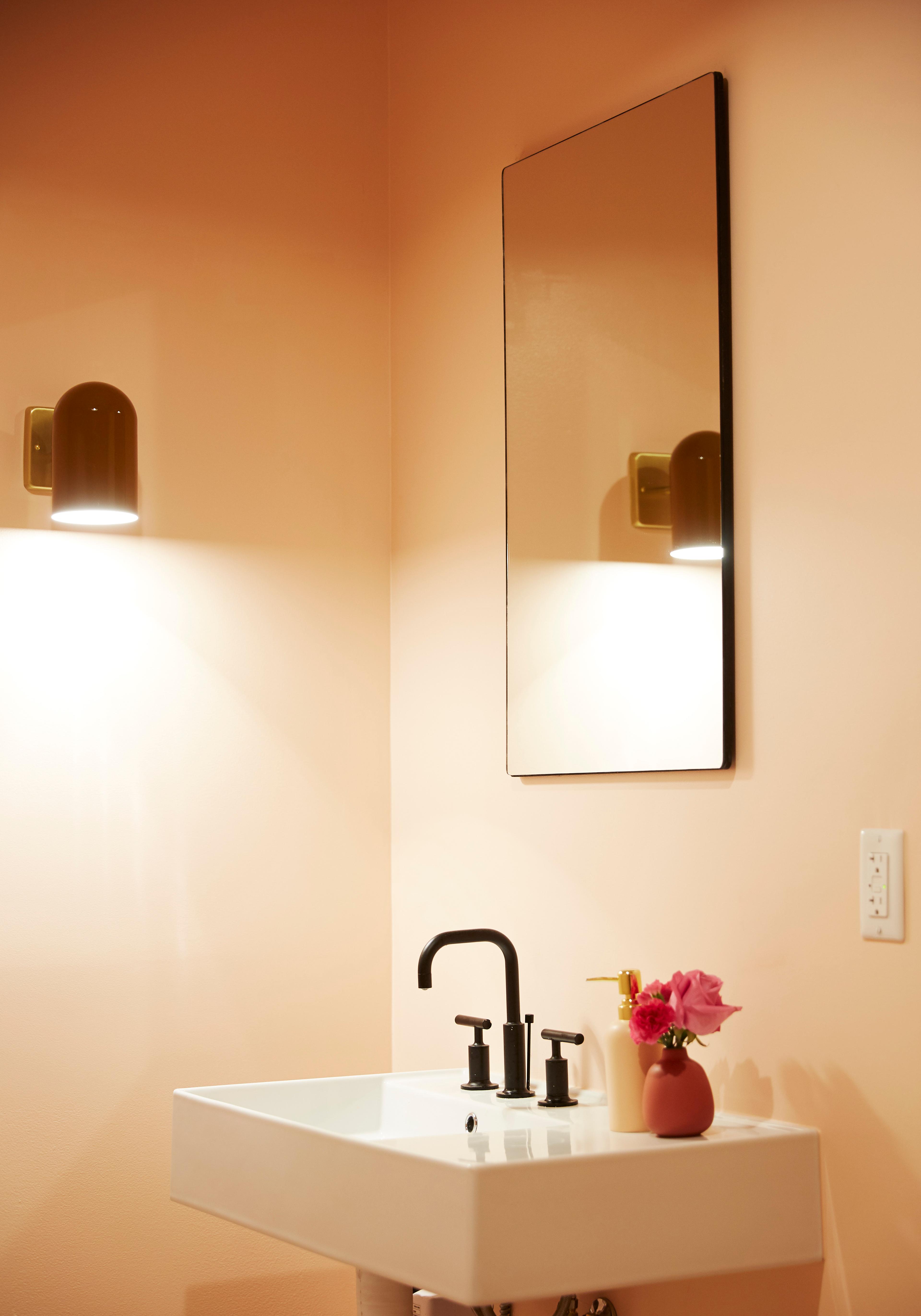 Pink bathroom. 