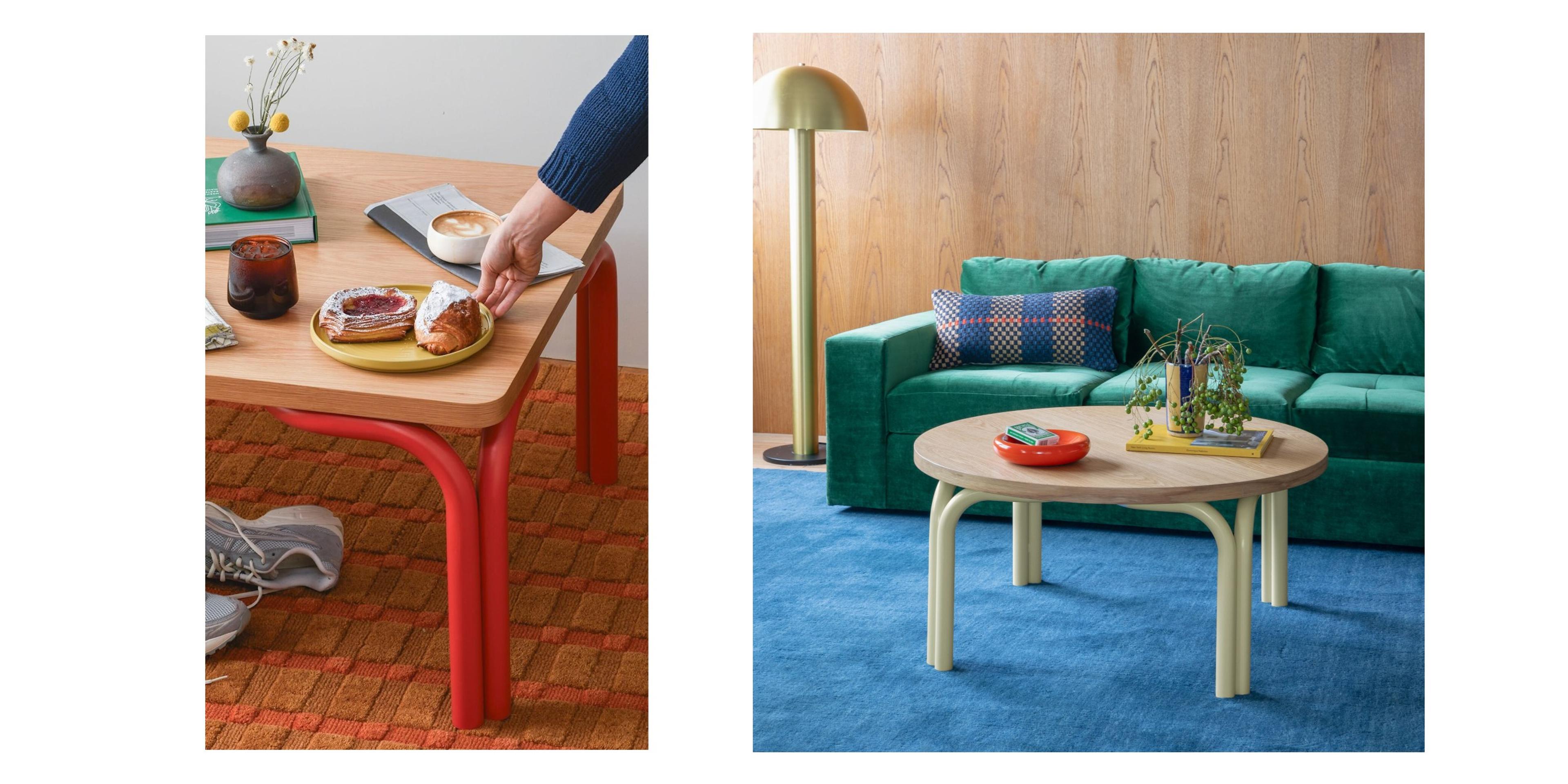 coffee table with croissant and books