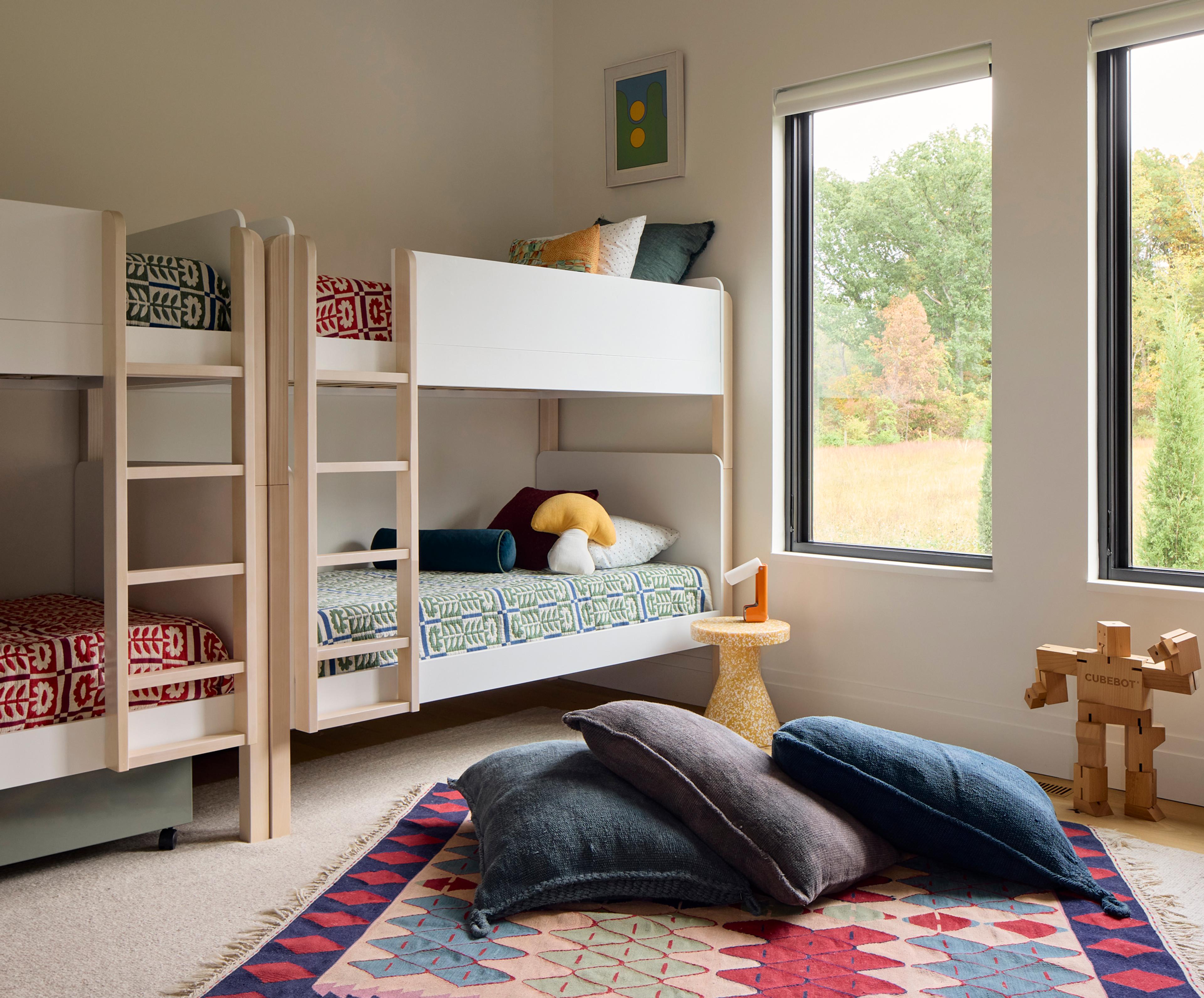 Bunk room with our stillwater quilts