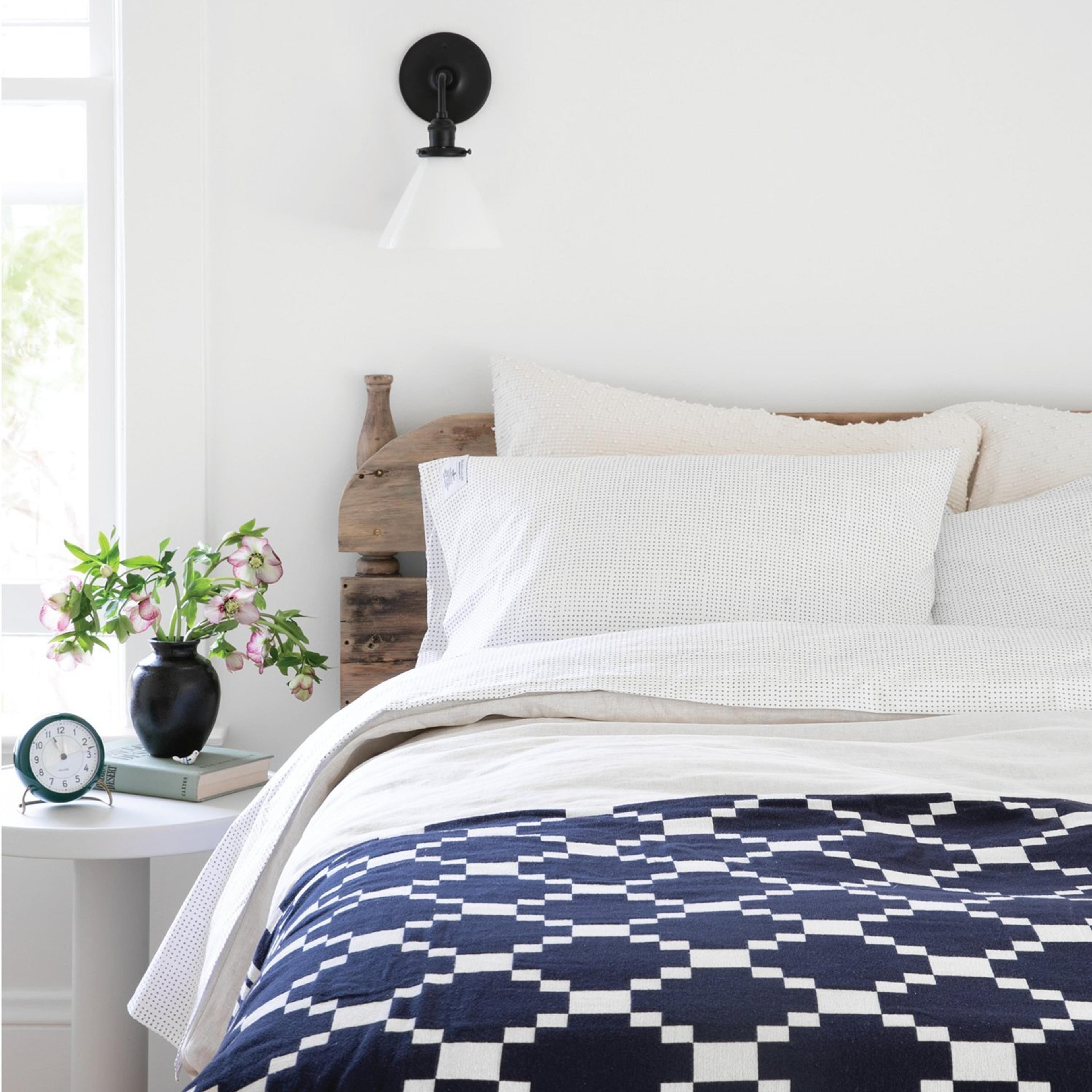 Cozy bed.