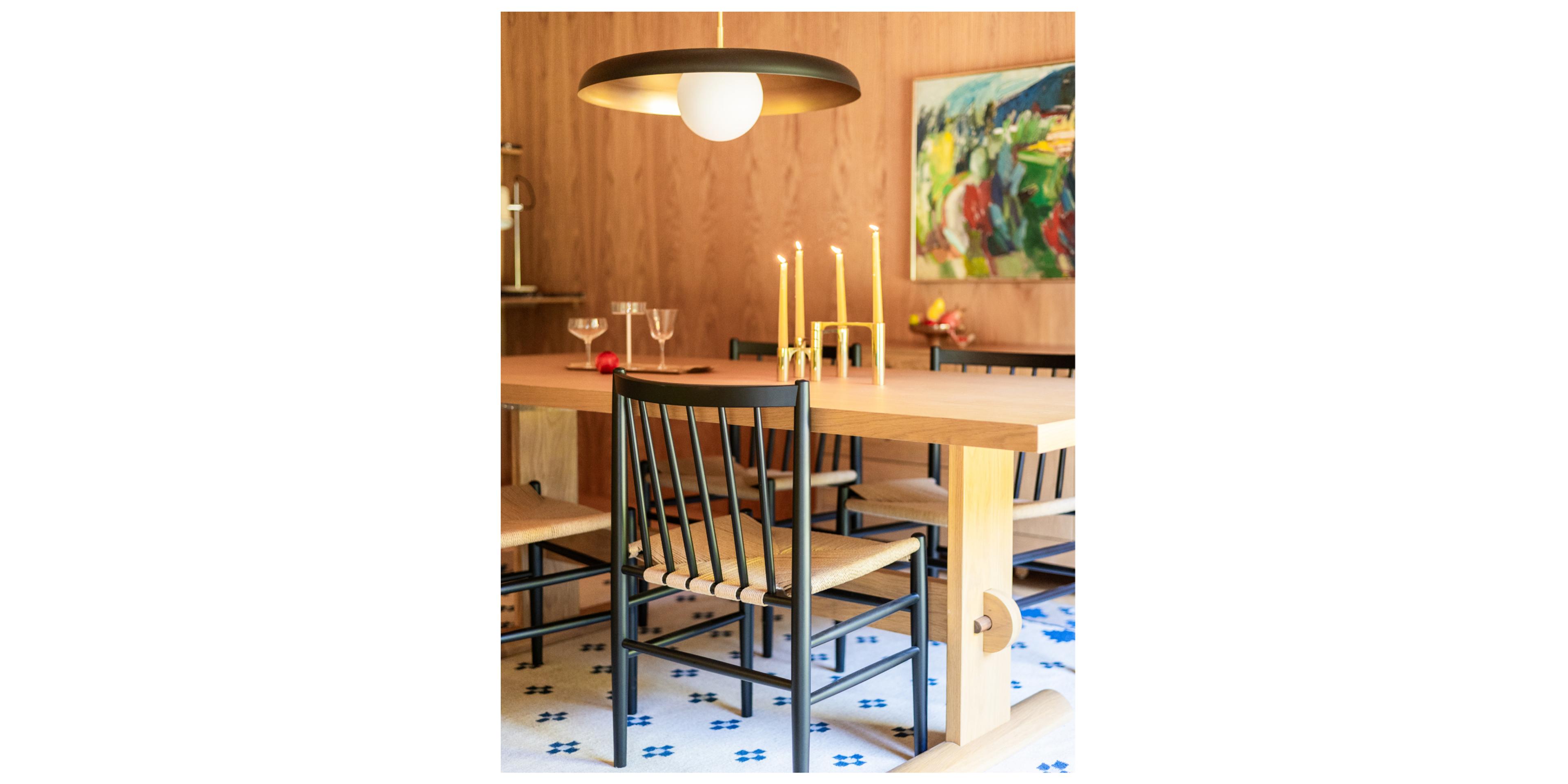 wood paneled room with dining table