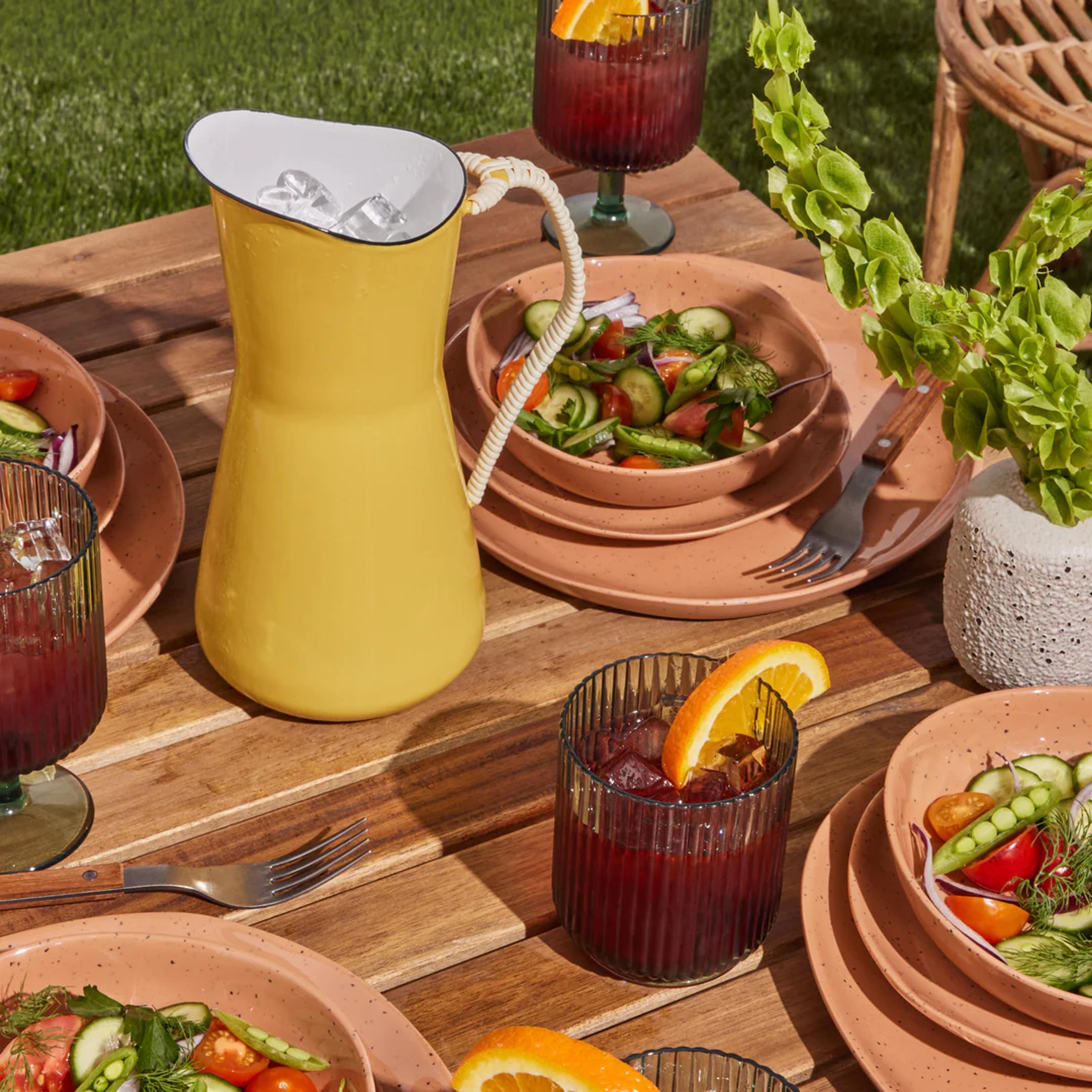 Pitcher on a table.