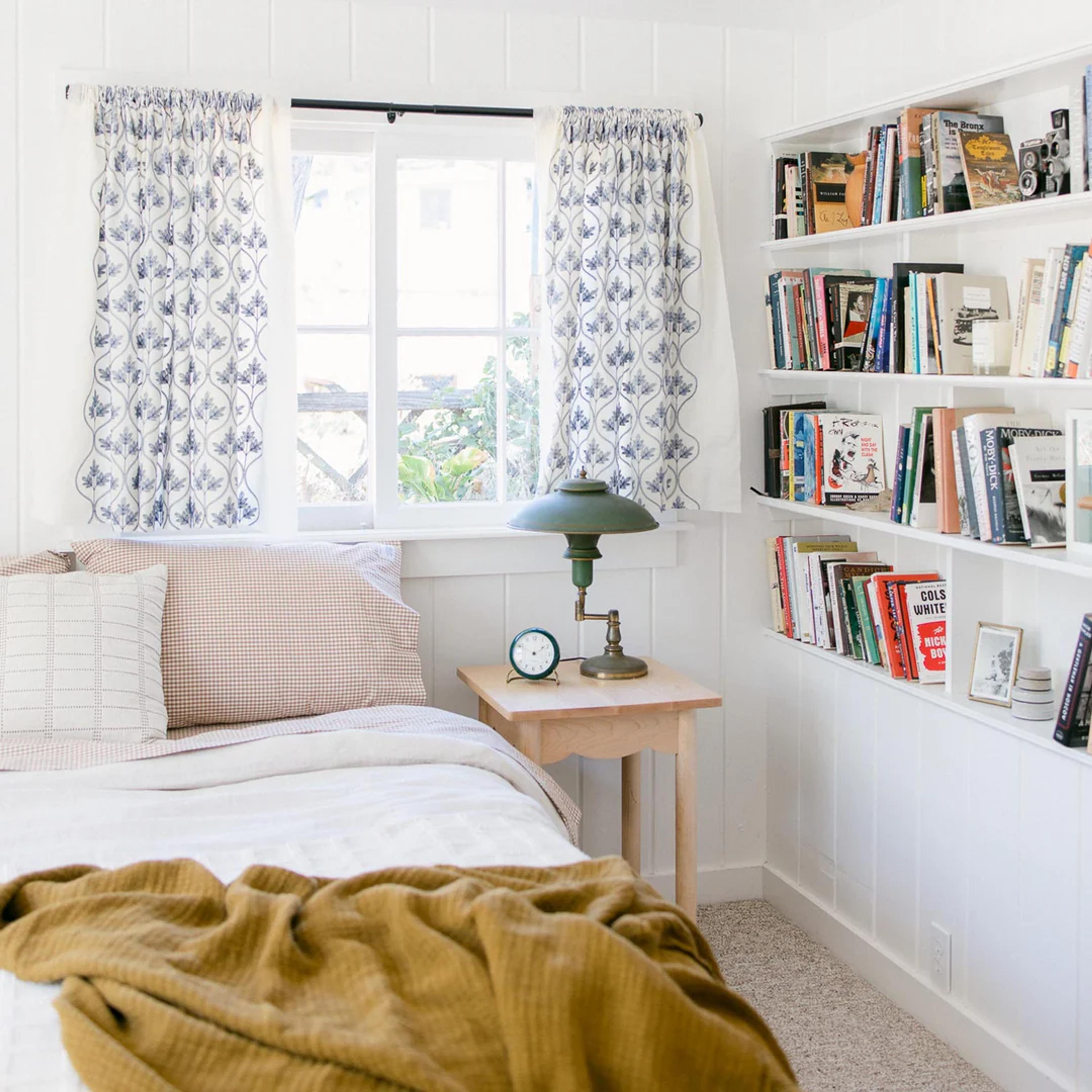 Side table in bedroom.