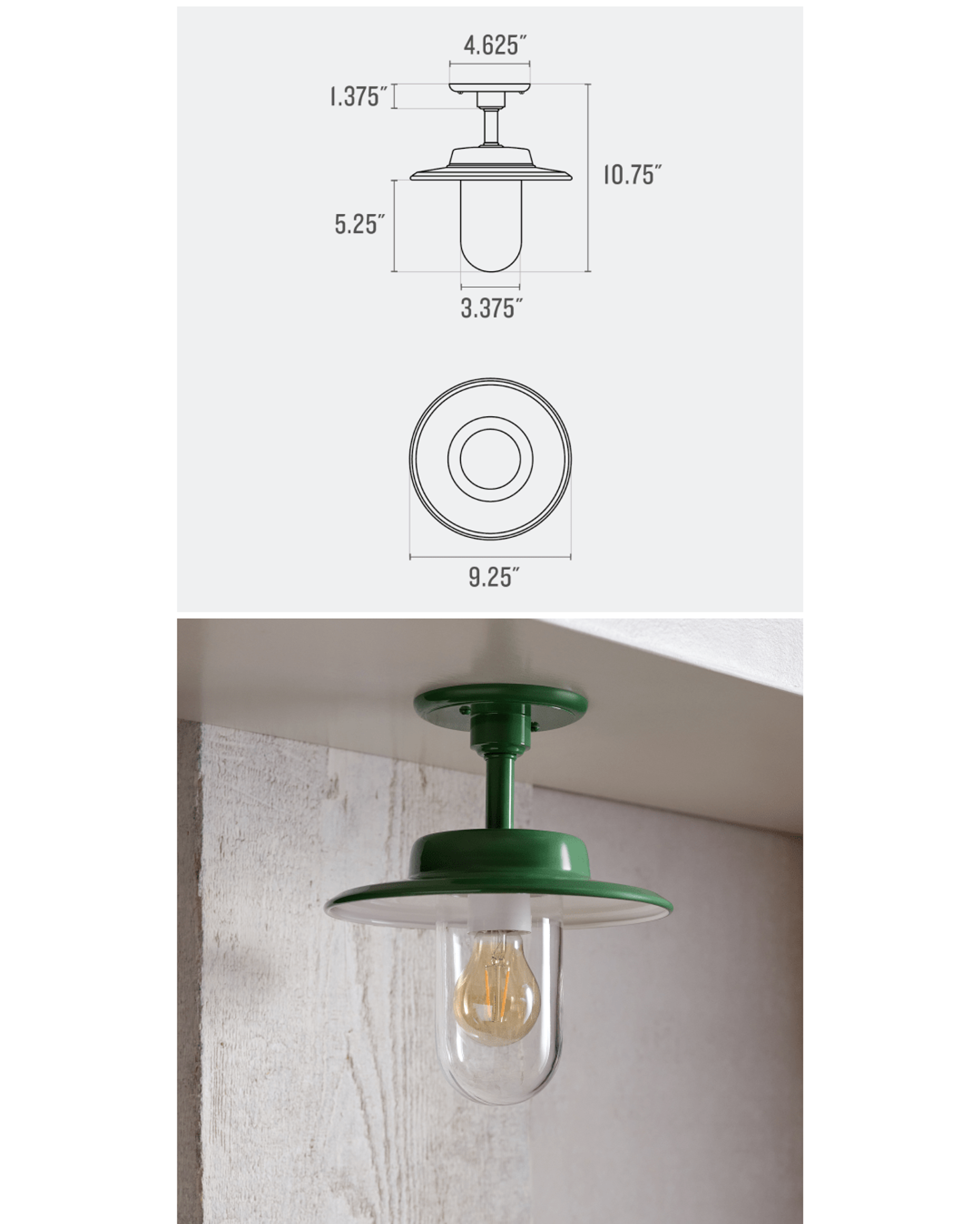 line drawing of bell shaped flush mount 