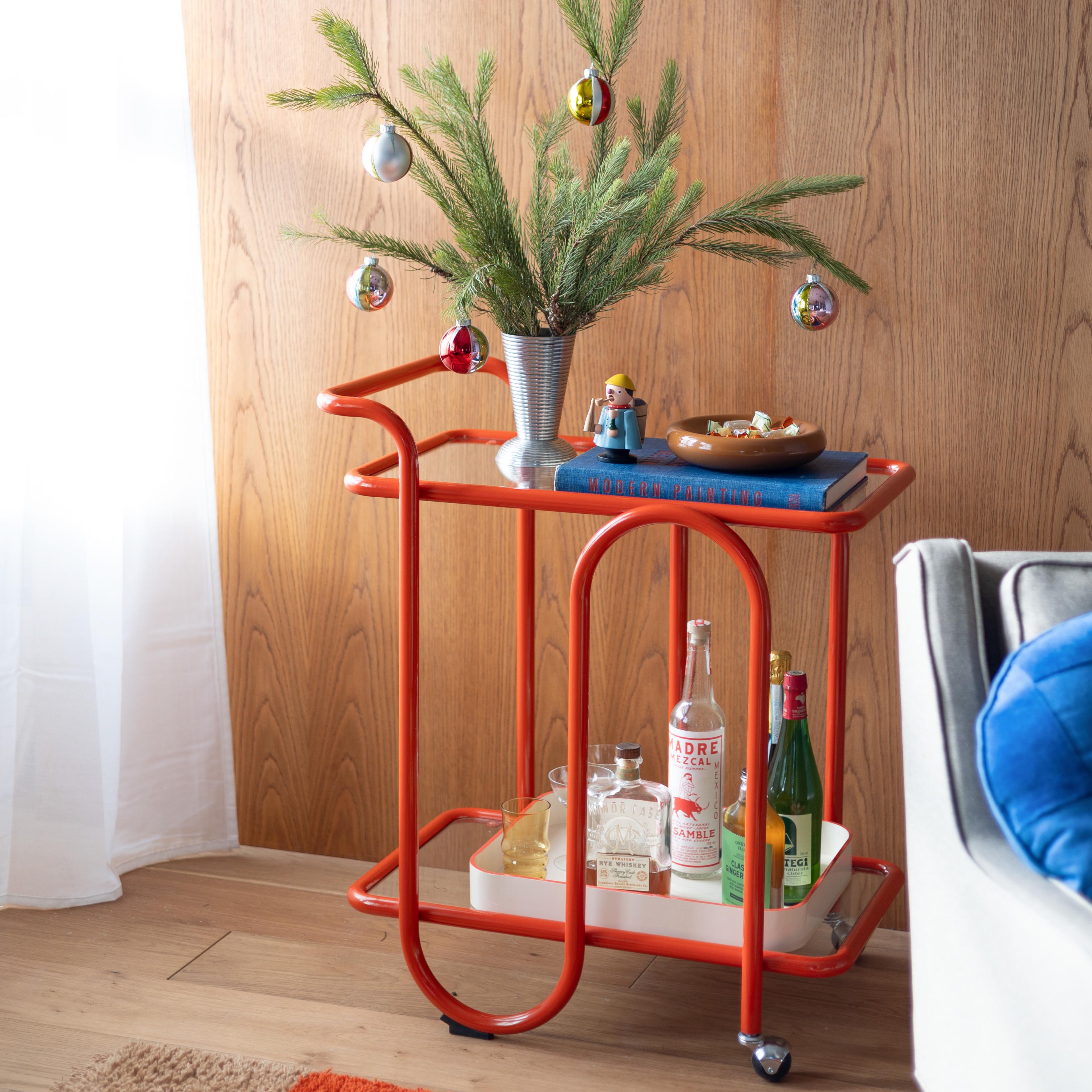 Festive bar cart.