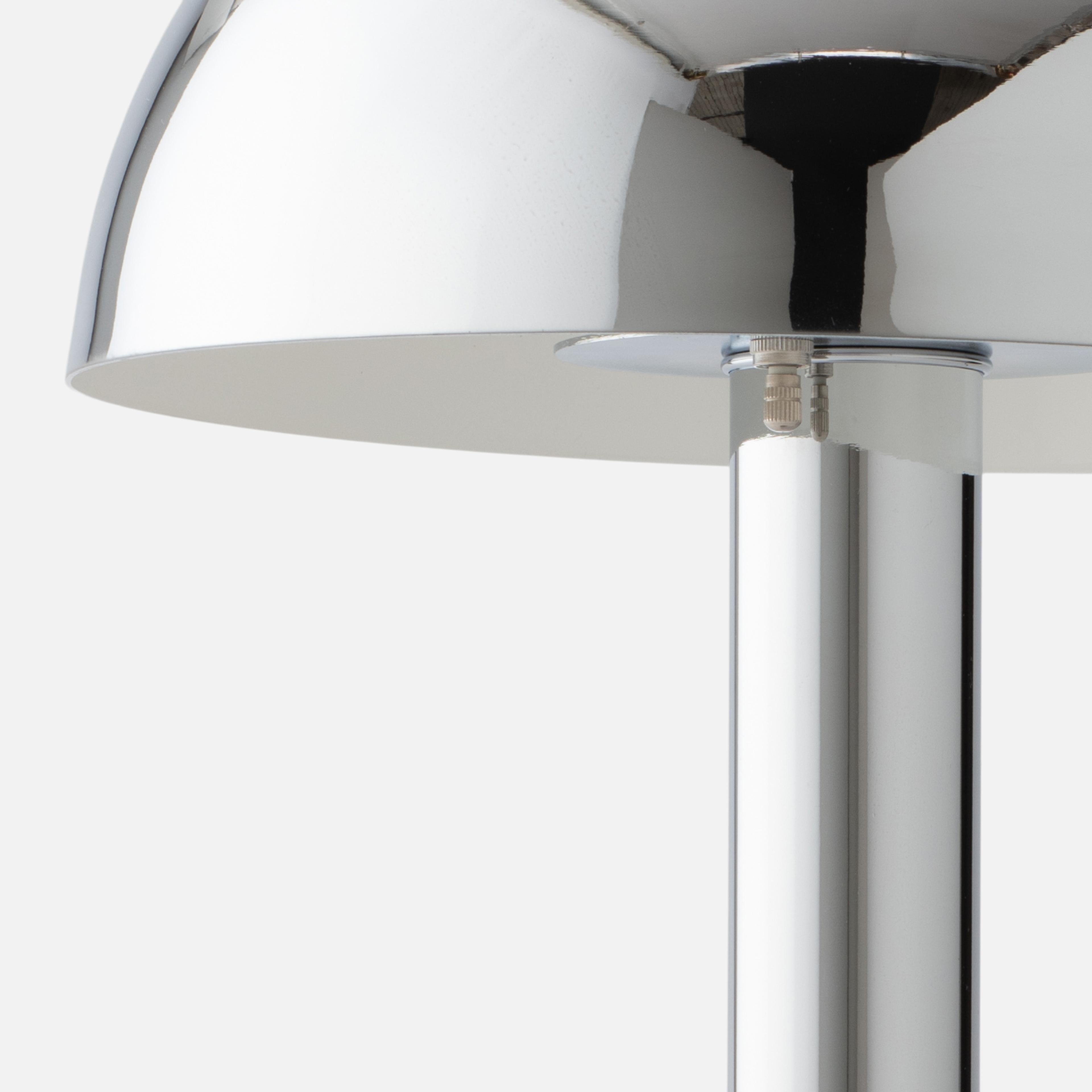 Chrome lamp up close. 