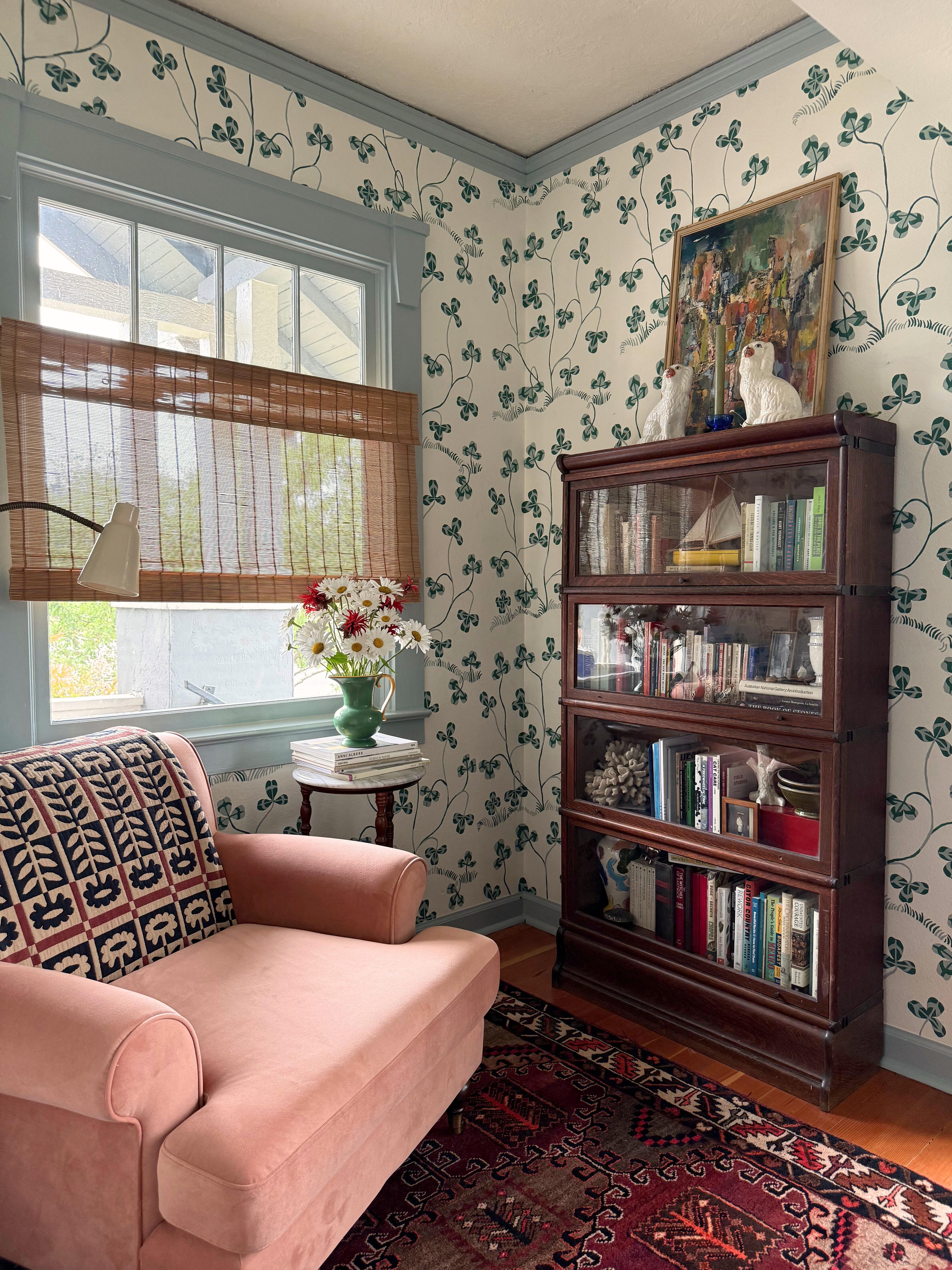 Quilt on chair. 