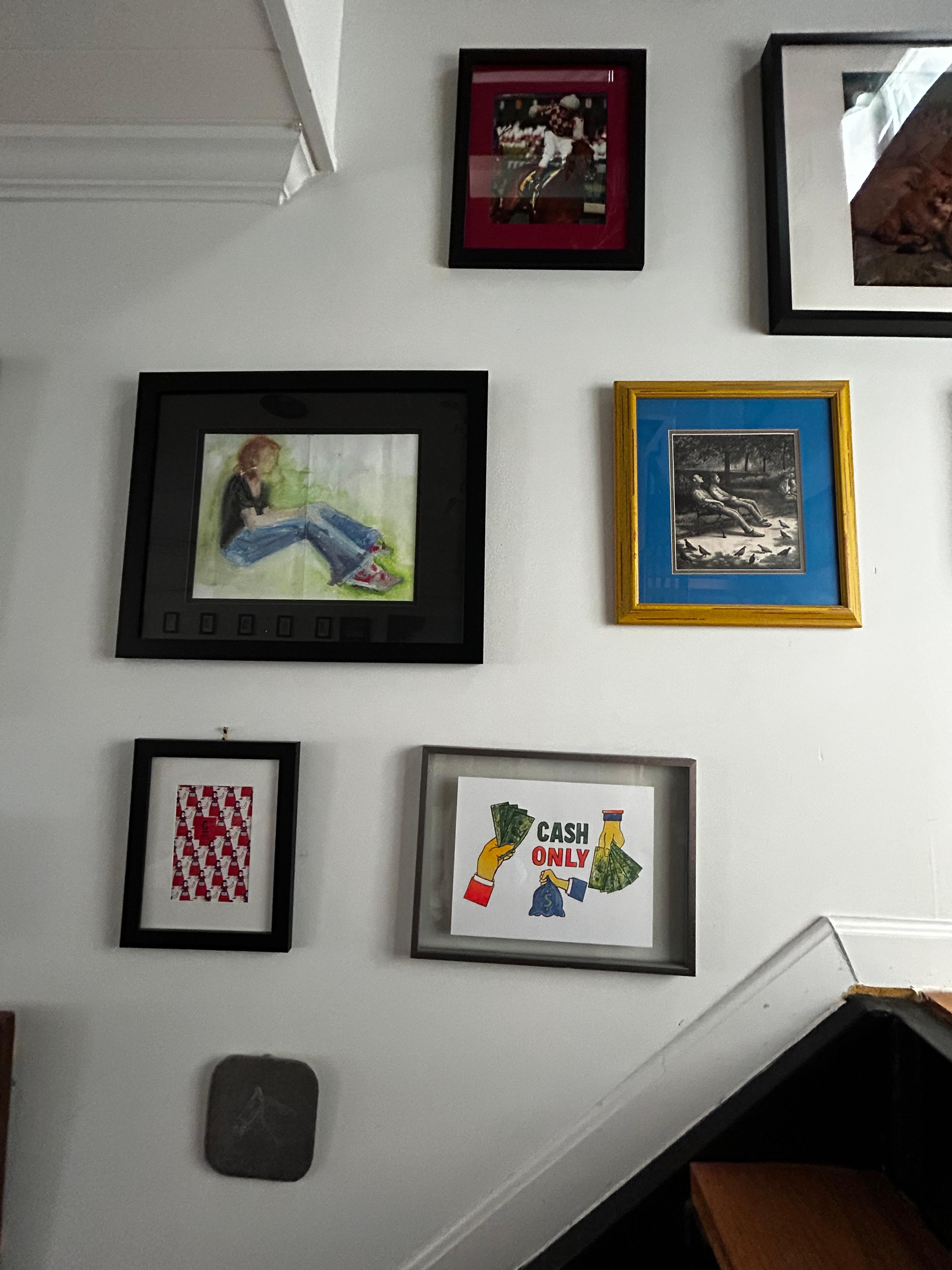 Gallery wall on staircase.