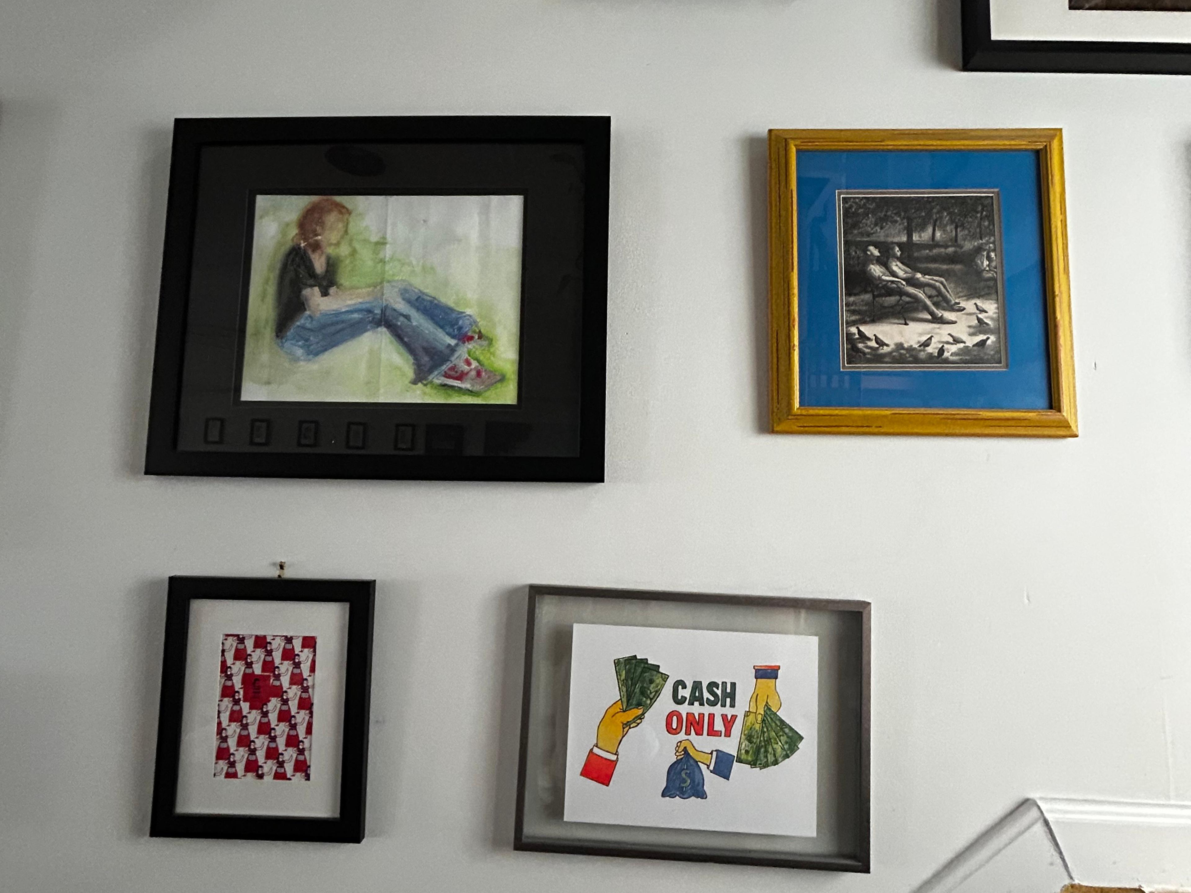 Gallery wall on staircase.