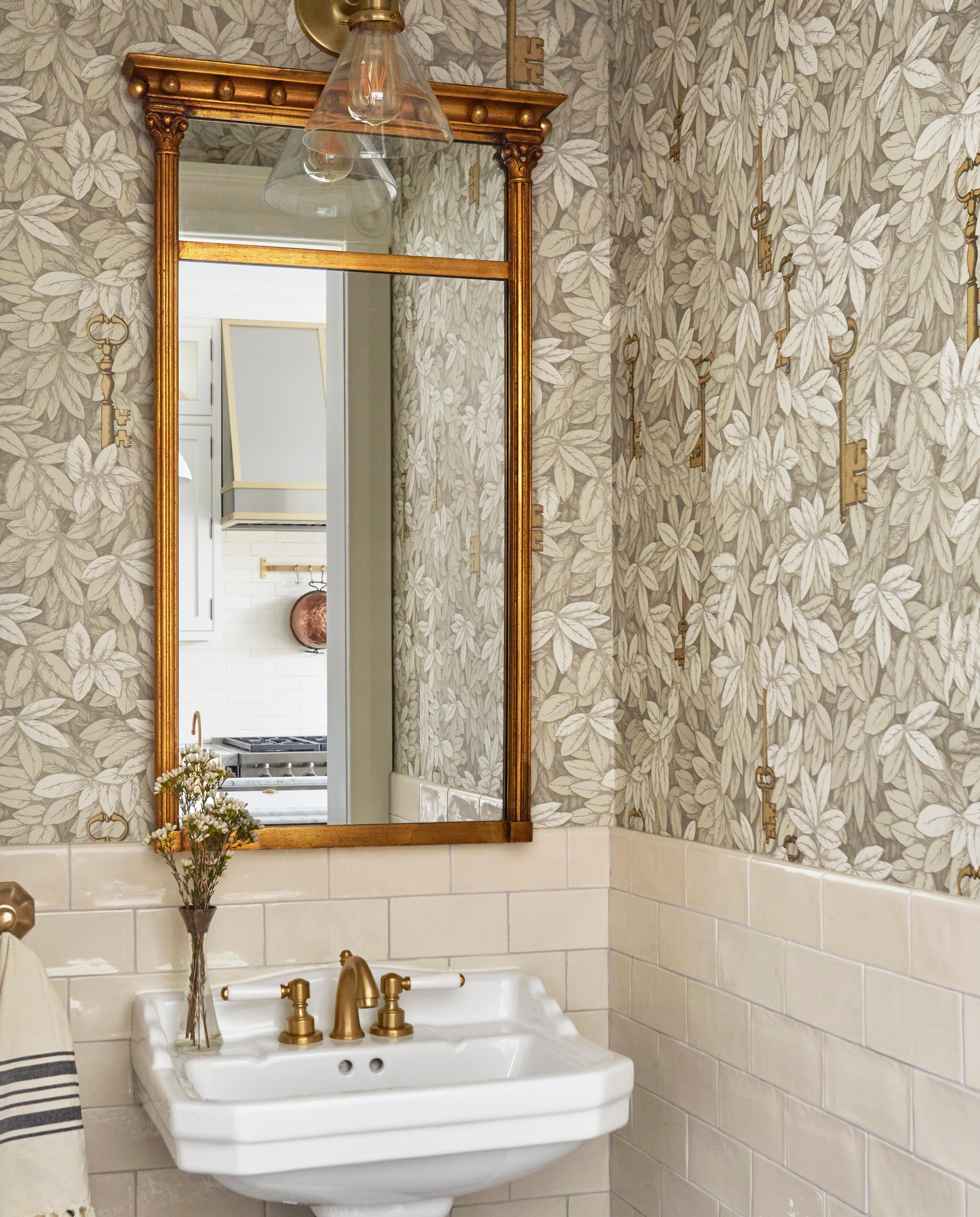 Floral bathroom.