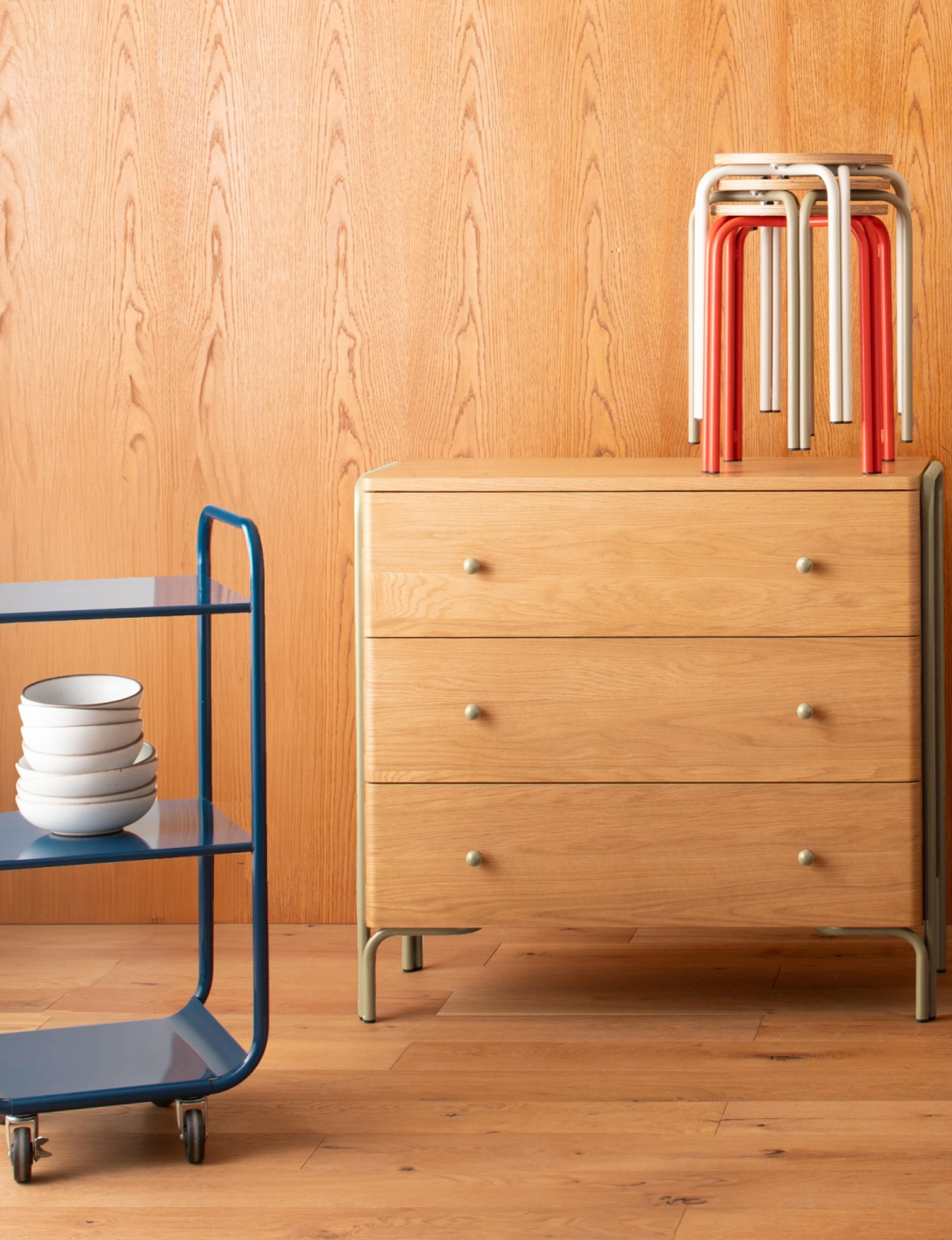 New Forma dresser and stool in a room