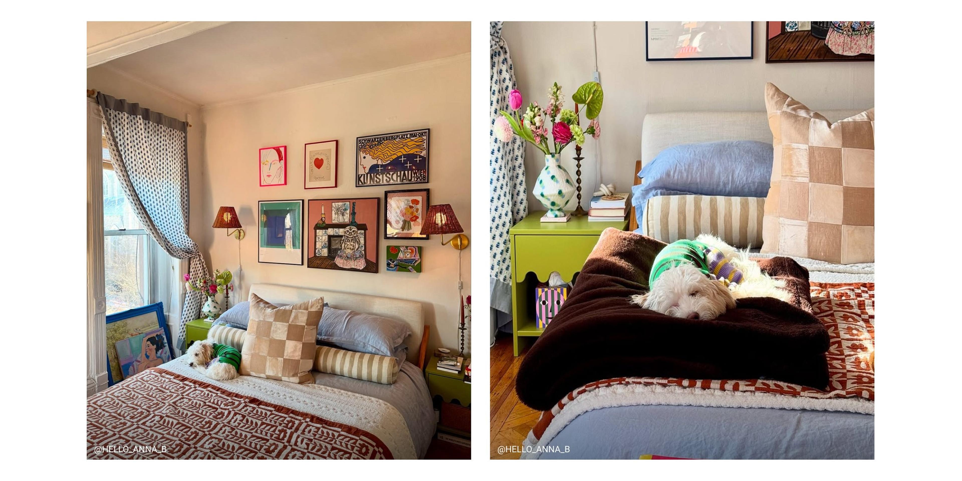 Funky, layered bedroom.