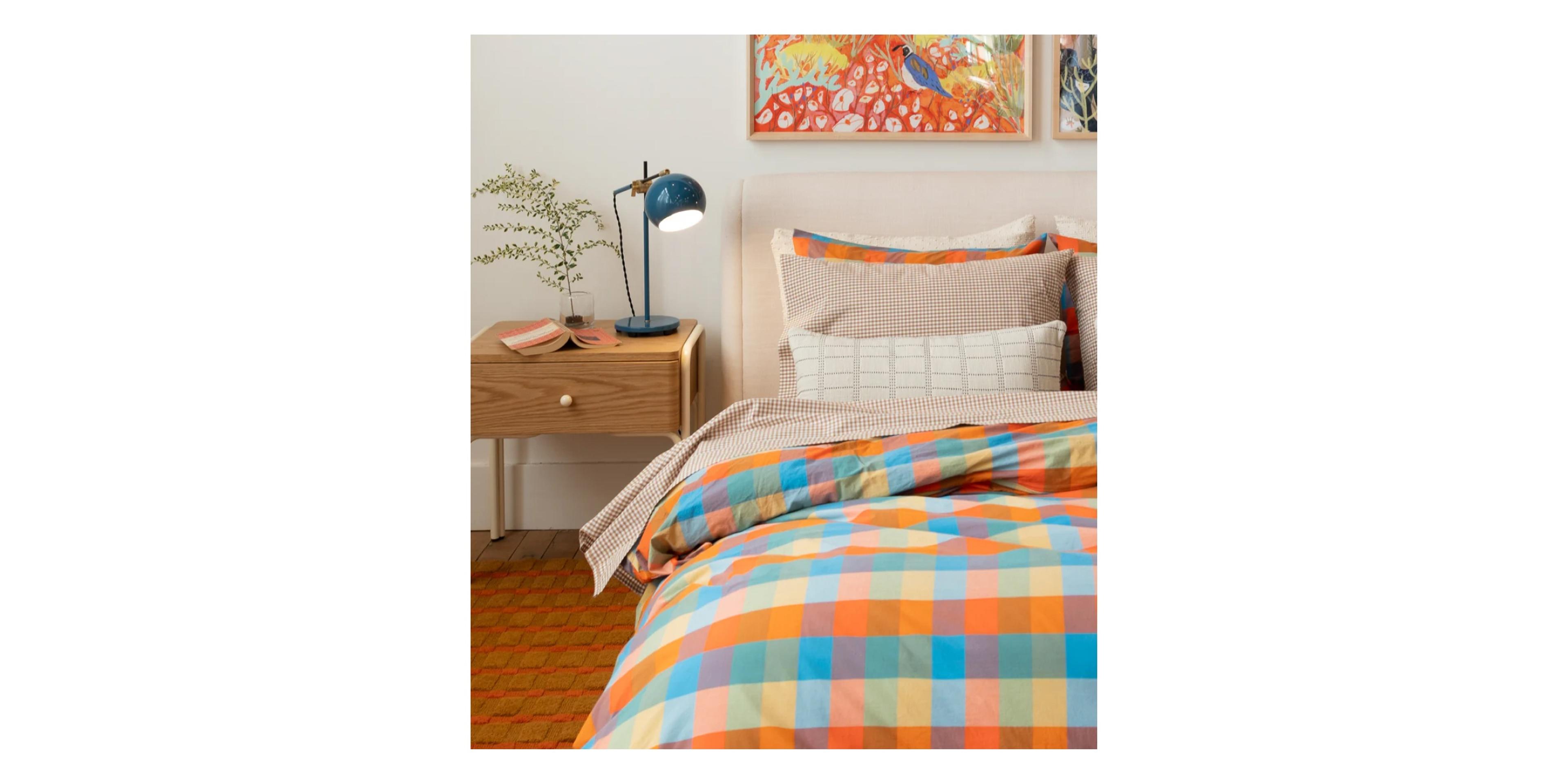 Colorful bed.