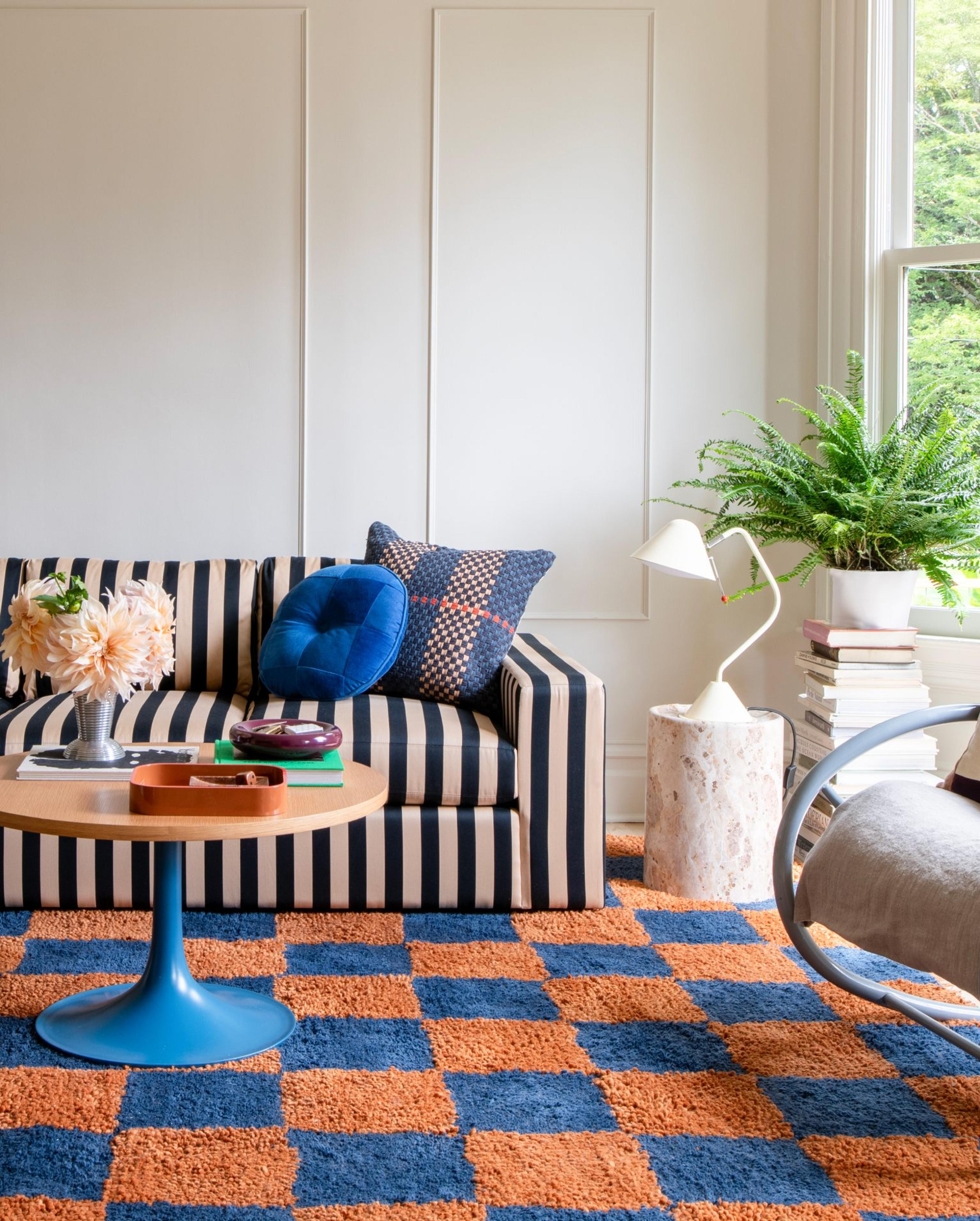 Striped Sofa In Living Room