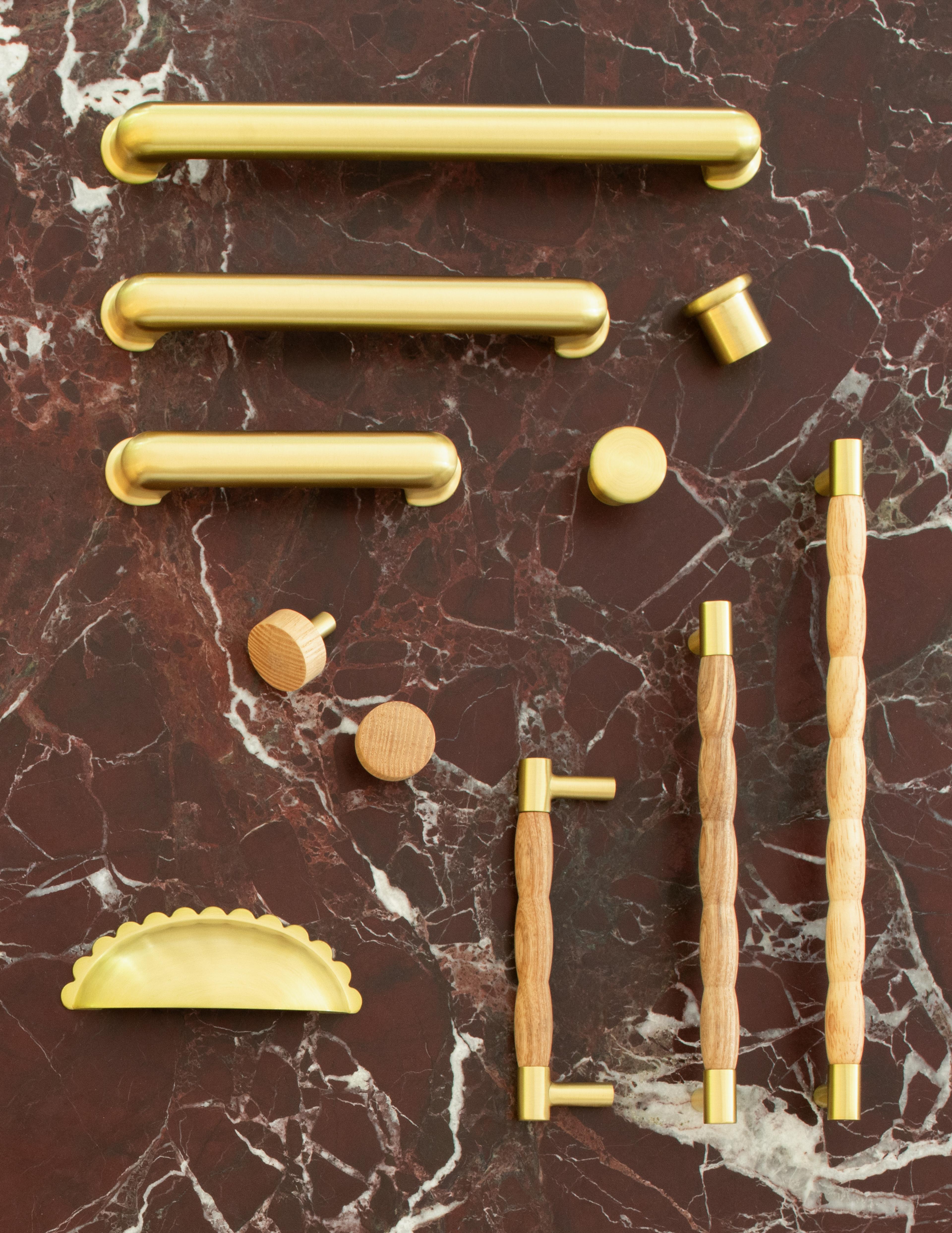 Brass hardware.