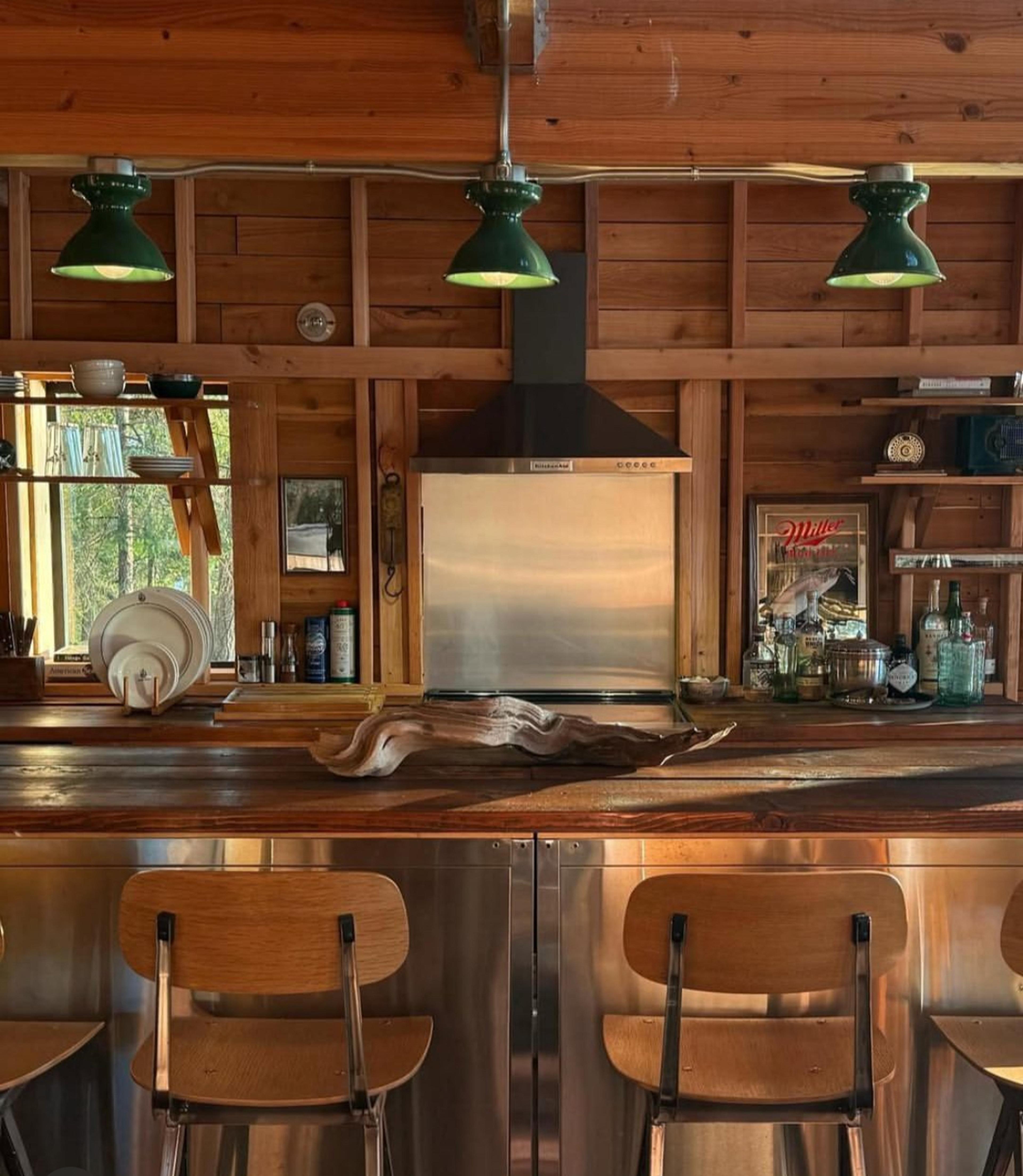 Industrial warm kitchen.