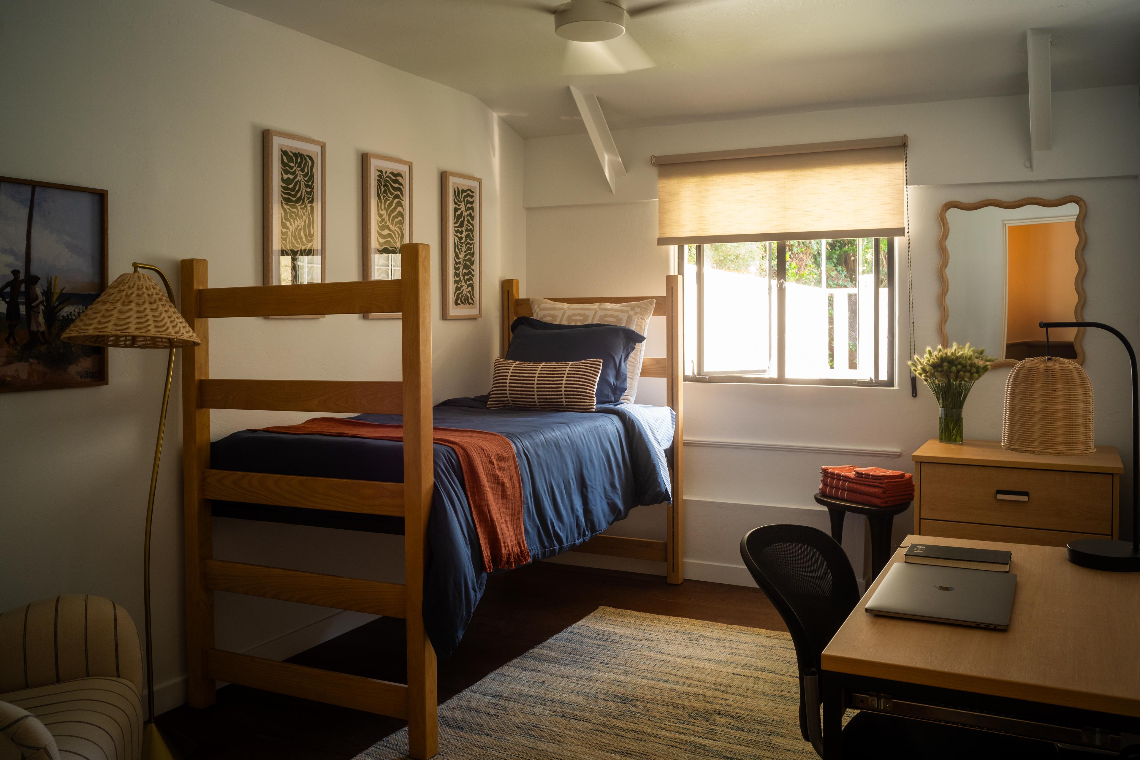 Cozy bedroom with bunk beds.