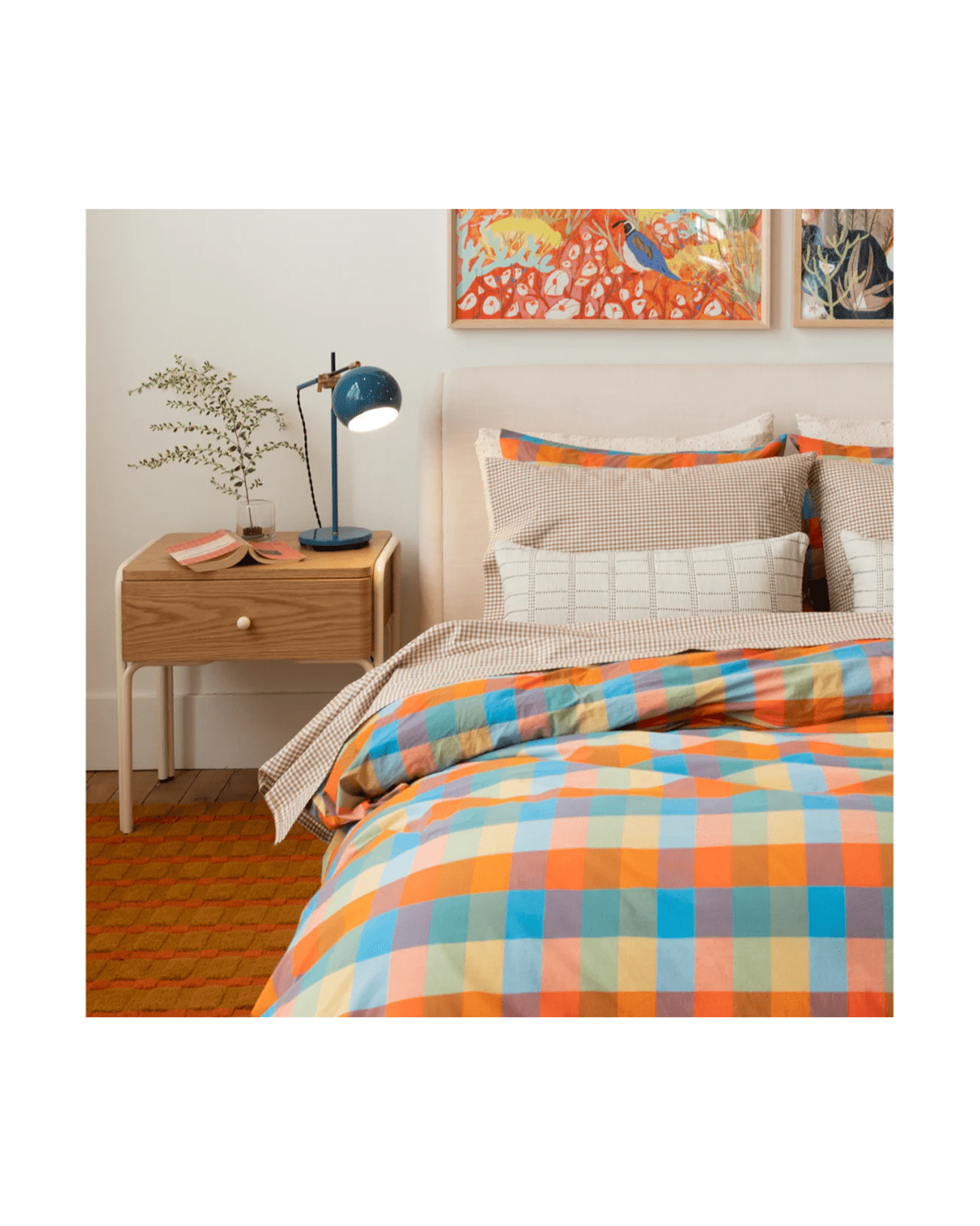 Colorful bed.
