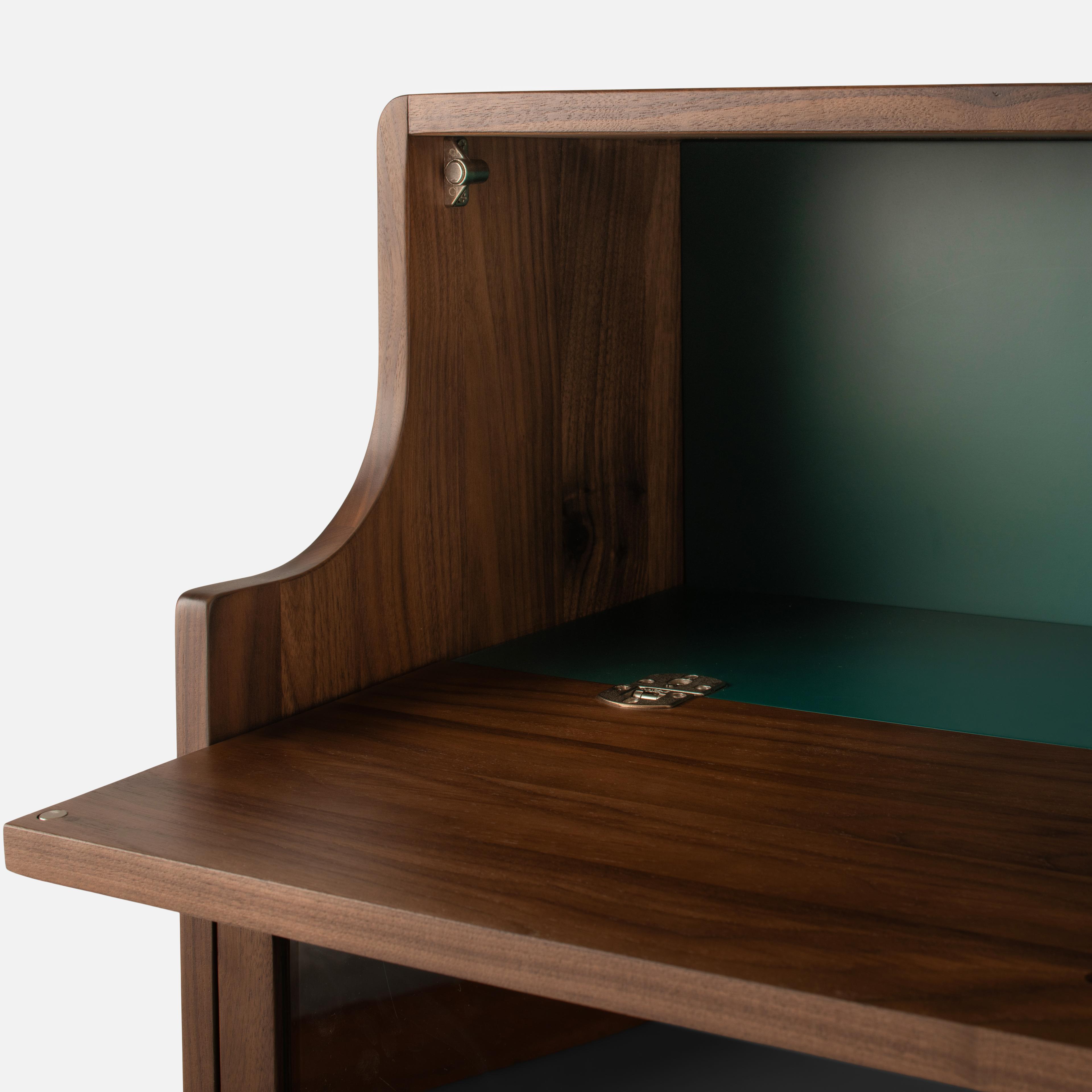 Fold-down panel. 